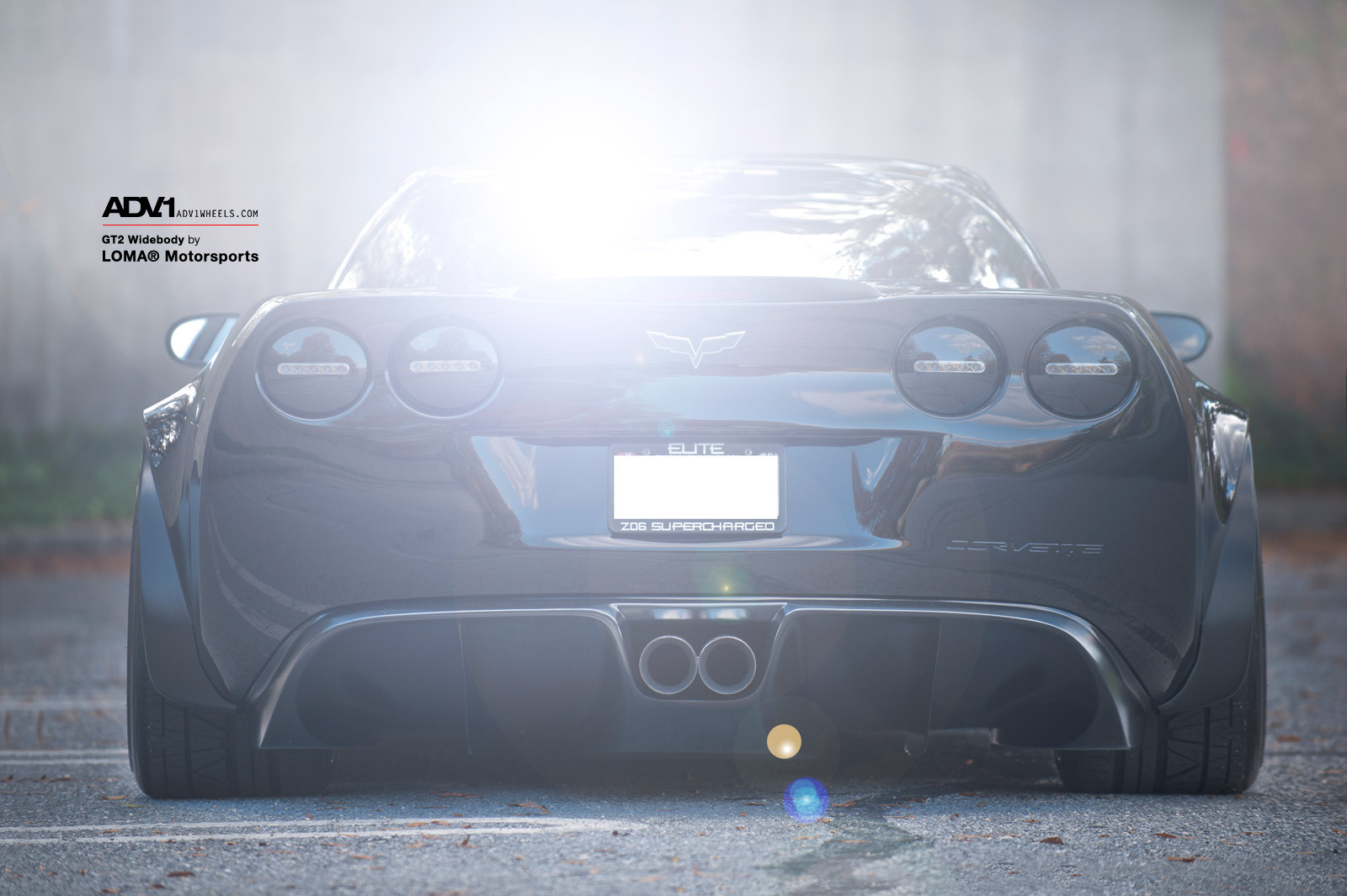 Black Chevy Corvette with Aftermarket Rear Diffuser - Photo by ADV.1