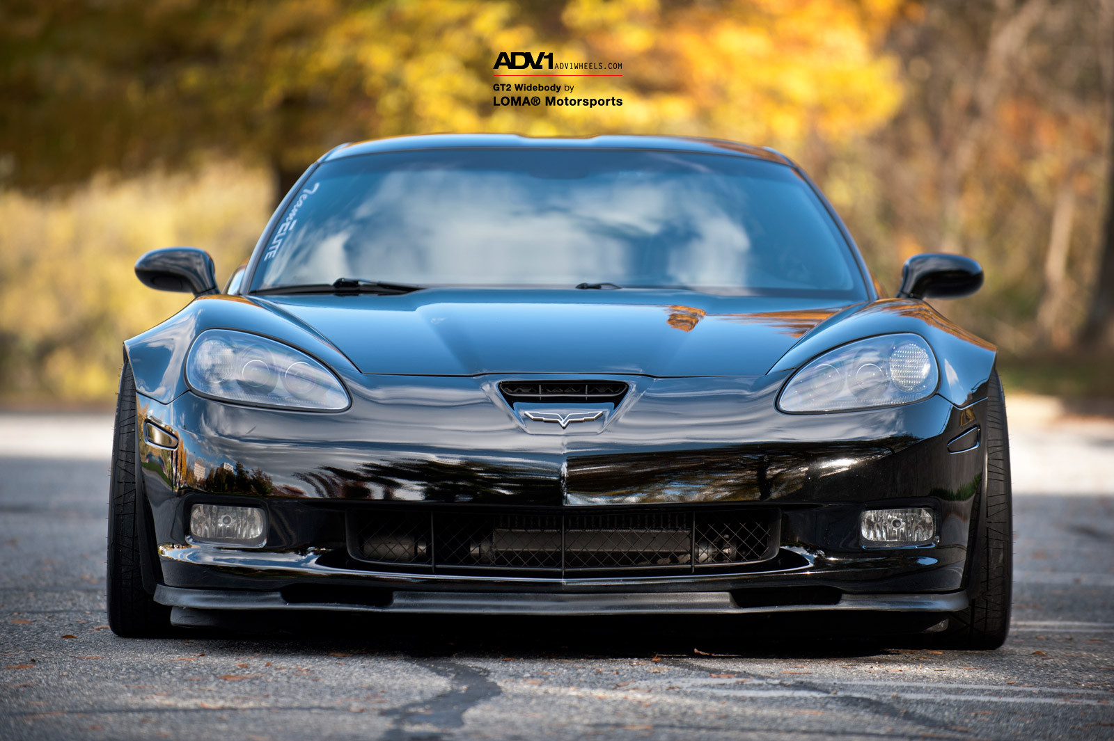 Dark Smoke Headlights on Black Supercharged Chevy Corvette - Photo by ADV.1