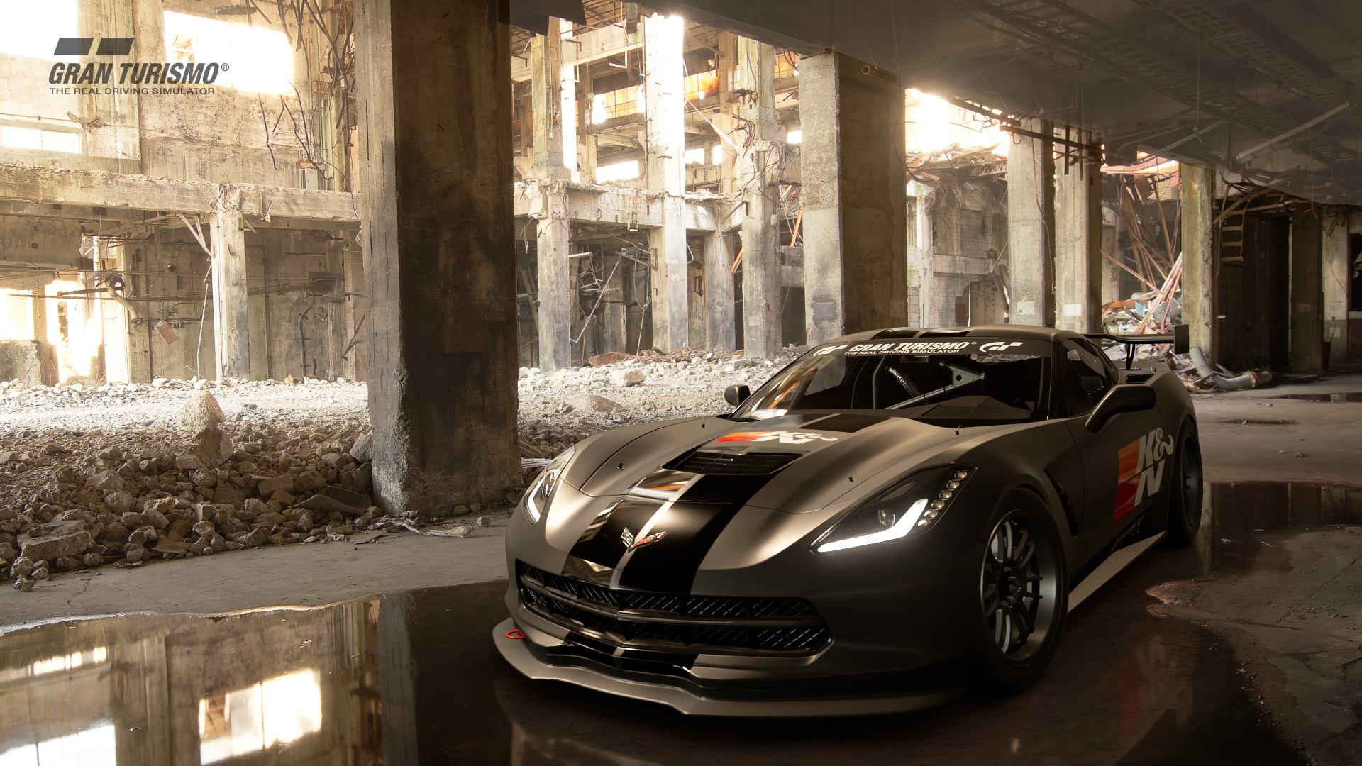 Gray Chevy Corvette with Custom Body Kit - Photo by K&N