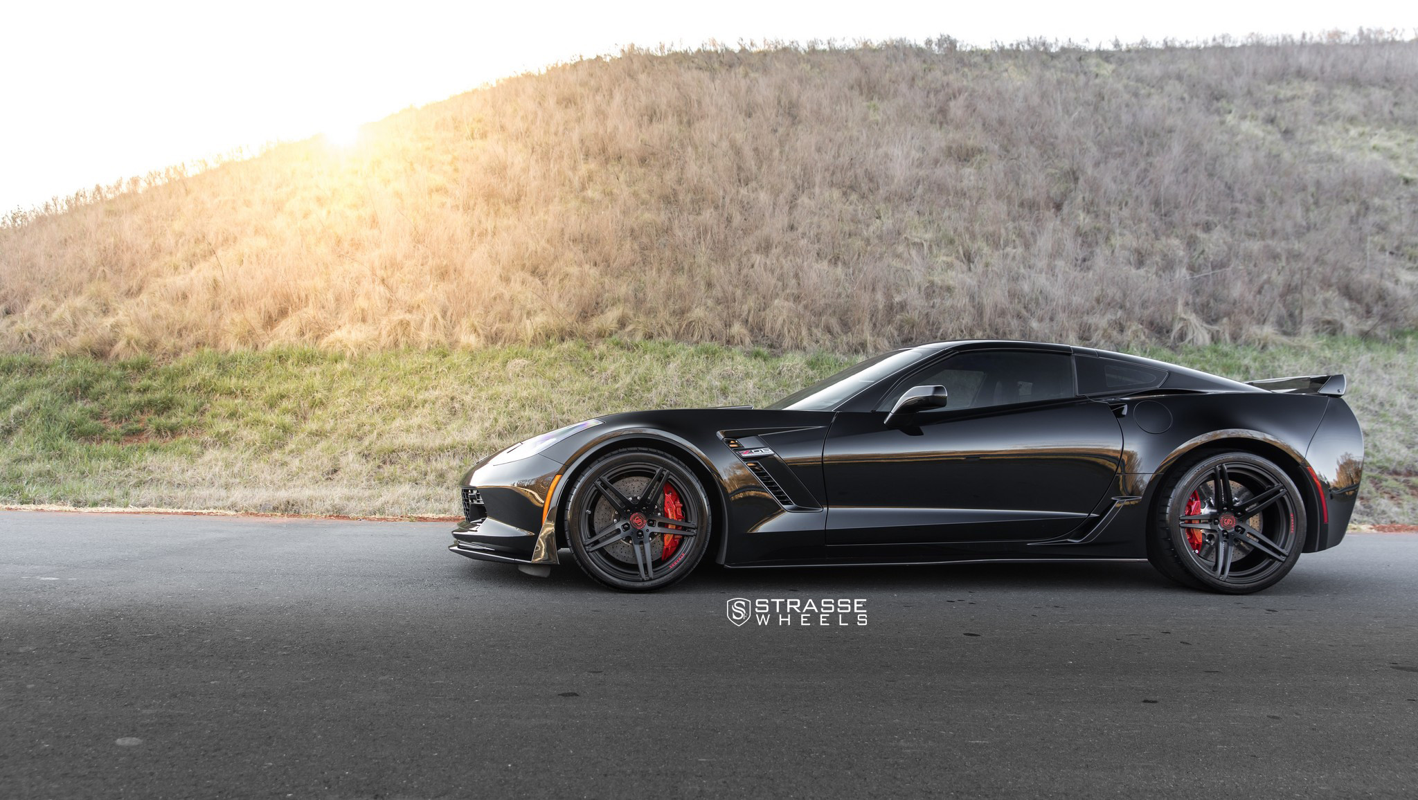 Custom Black Chevy Corvette Side Scoops - Photo by Strasse Forged