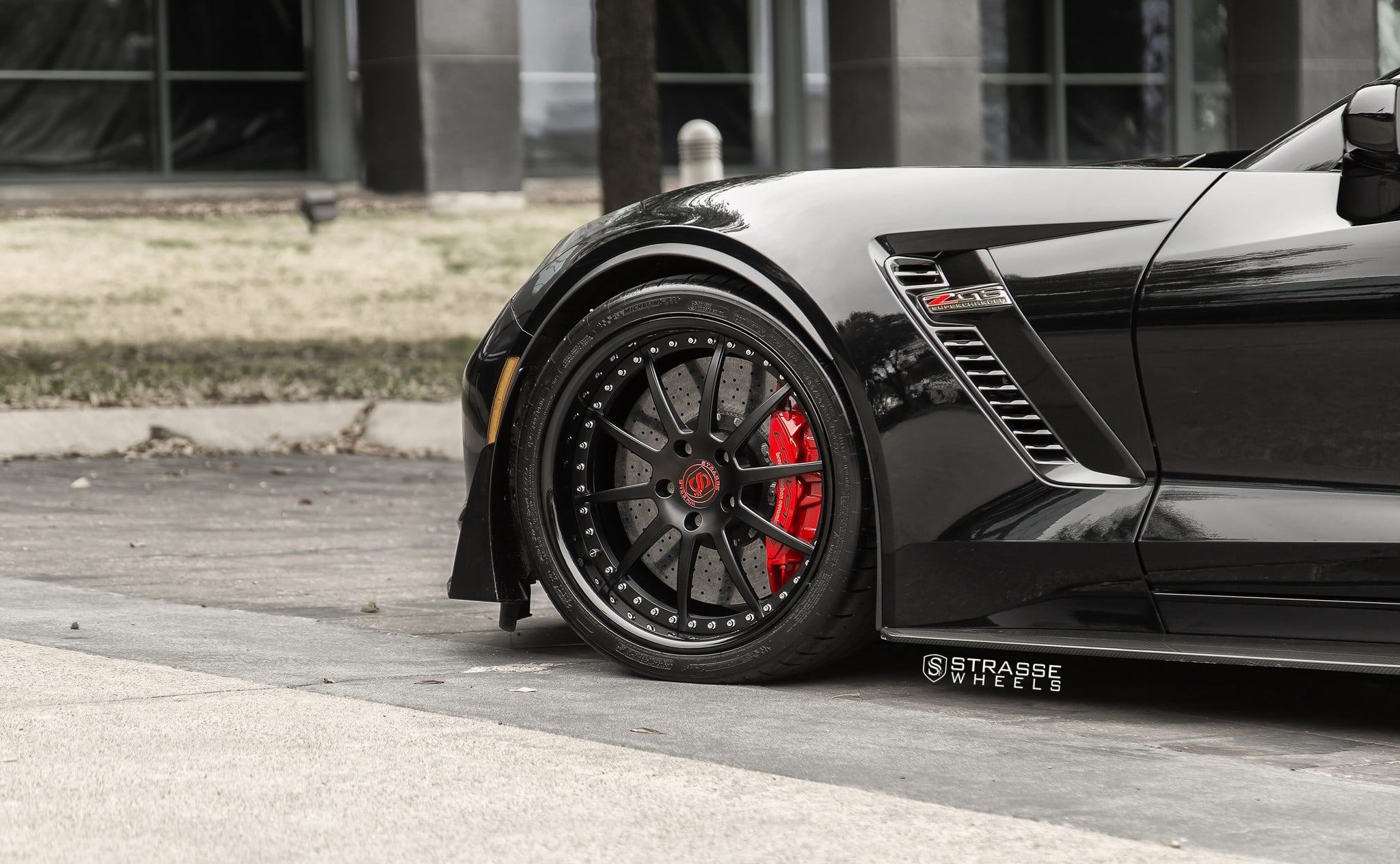 Chevy Corvette Z06 with Matte Black Strasse Wheels - Photo by Strasse Forged