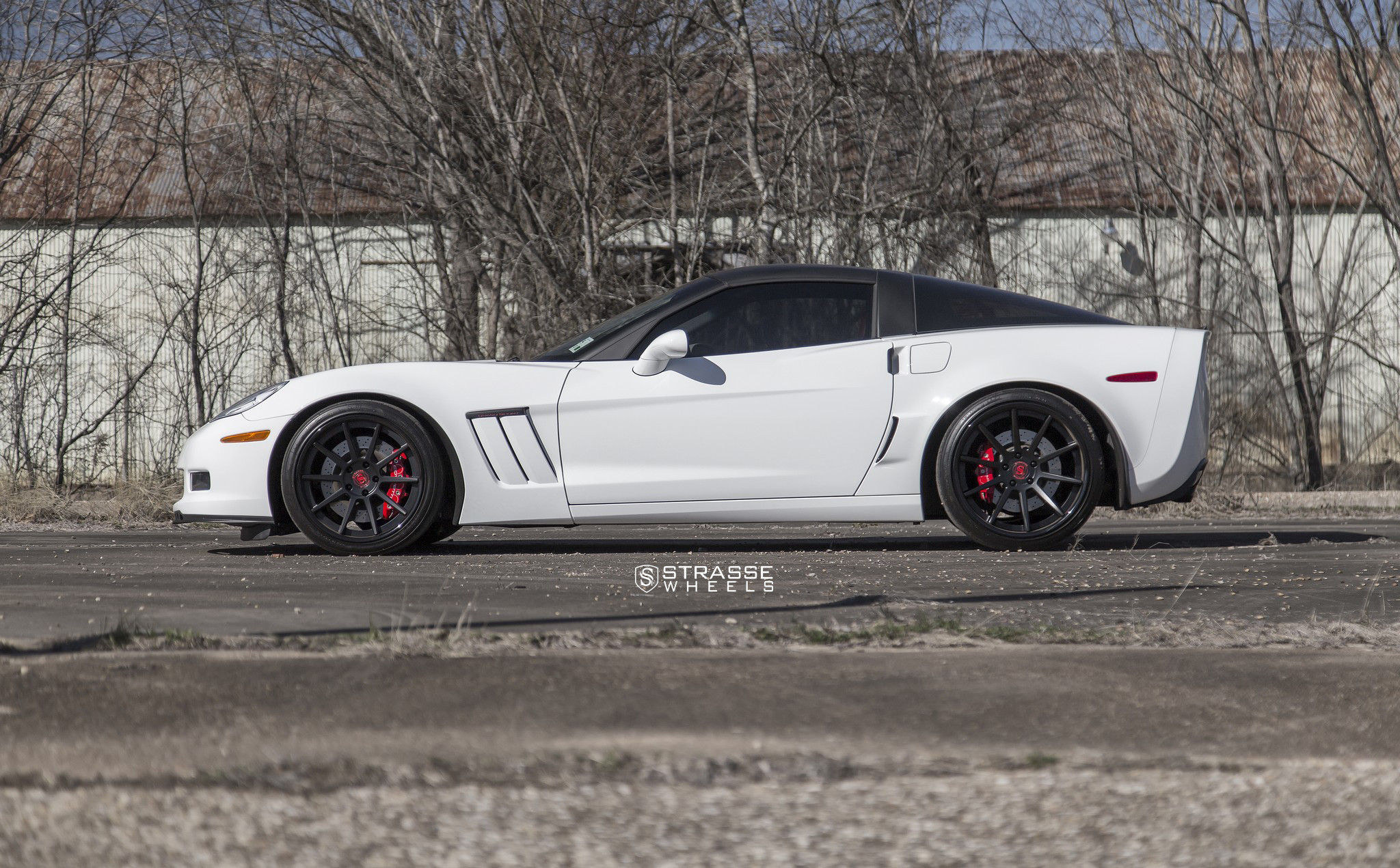 Custom White Chevy Corvette Side Scoops - Photo by Strasse Forged