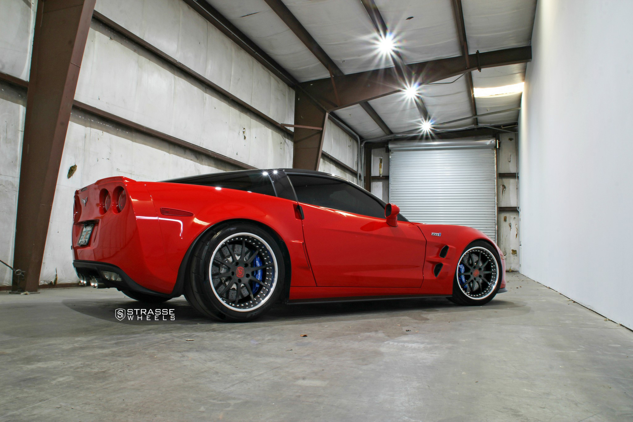 Custom Strasse Rims on Red Chevy Corvette - Photo by Strasse Forged