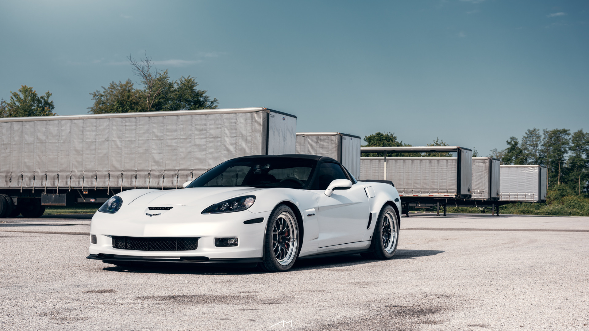 White Chevy Corvette with Dark Smoke Headlights - Photo by Arlen Liverman