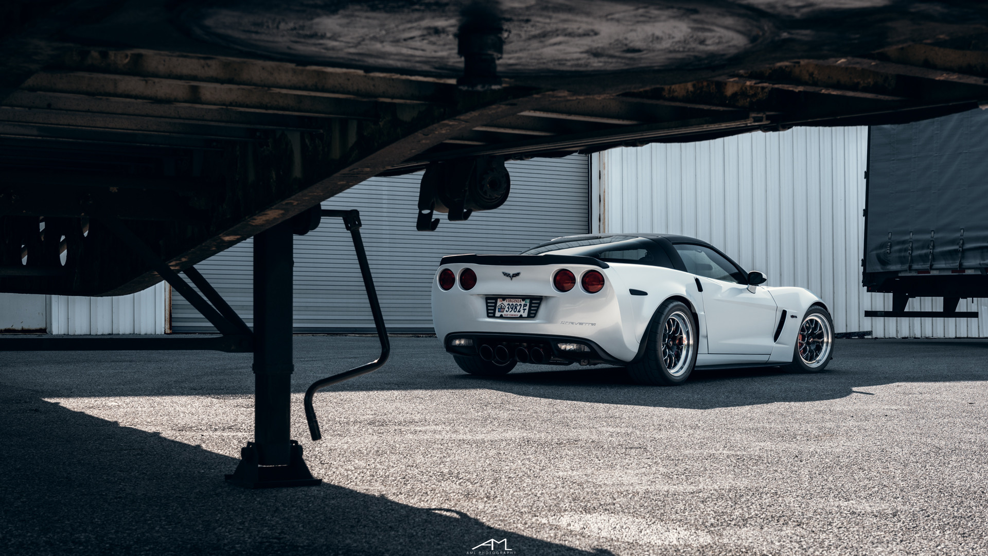 White Chevy Corvette with Custom Style Rear Spoiler - Photo by Arlen Liverman