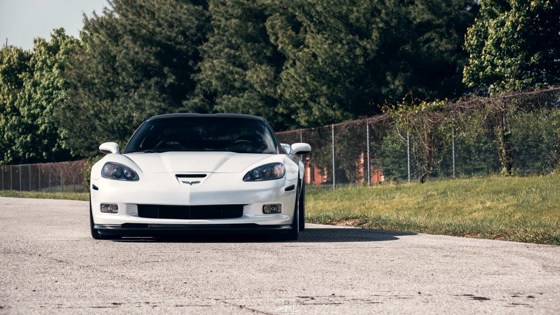 Aftermarket Front Bumper on White Chevy Corvette - Photo by Arlen Liverman