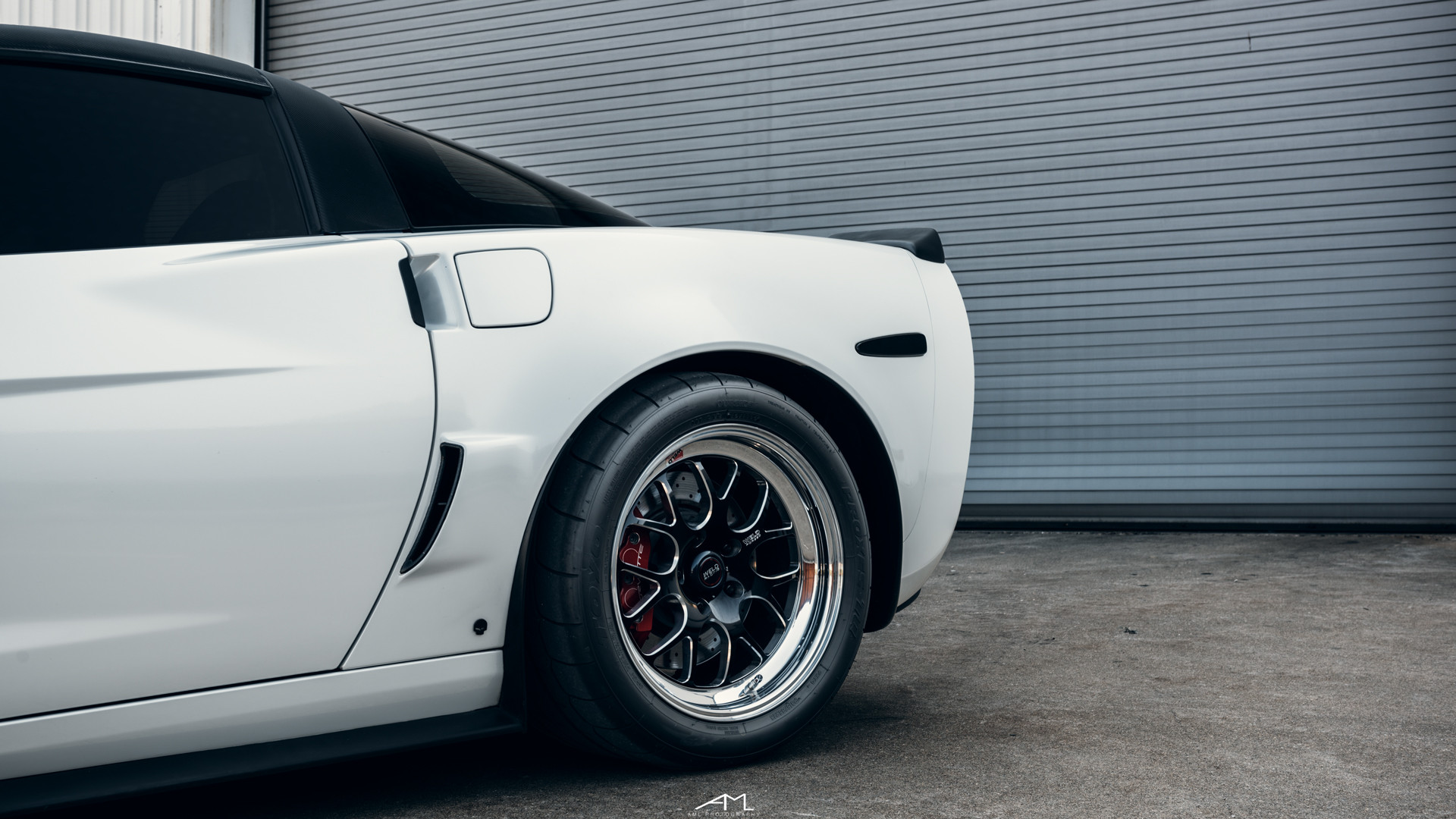 White Chevy Corvette with Matte Black Weld Wheels - Photo by Arlen Liverman