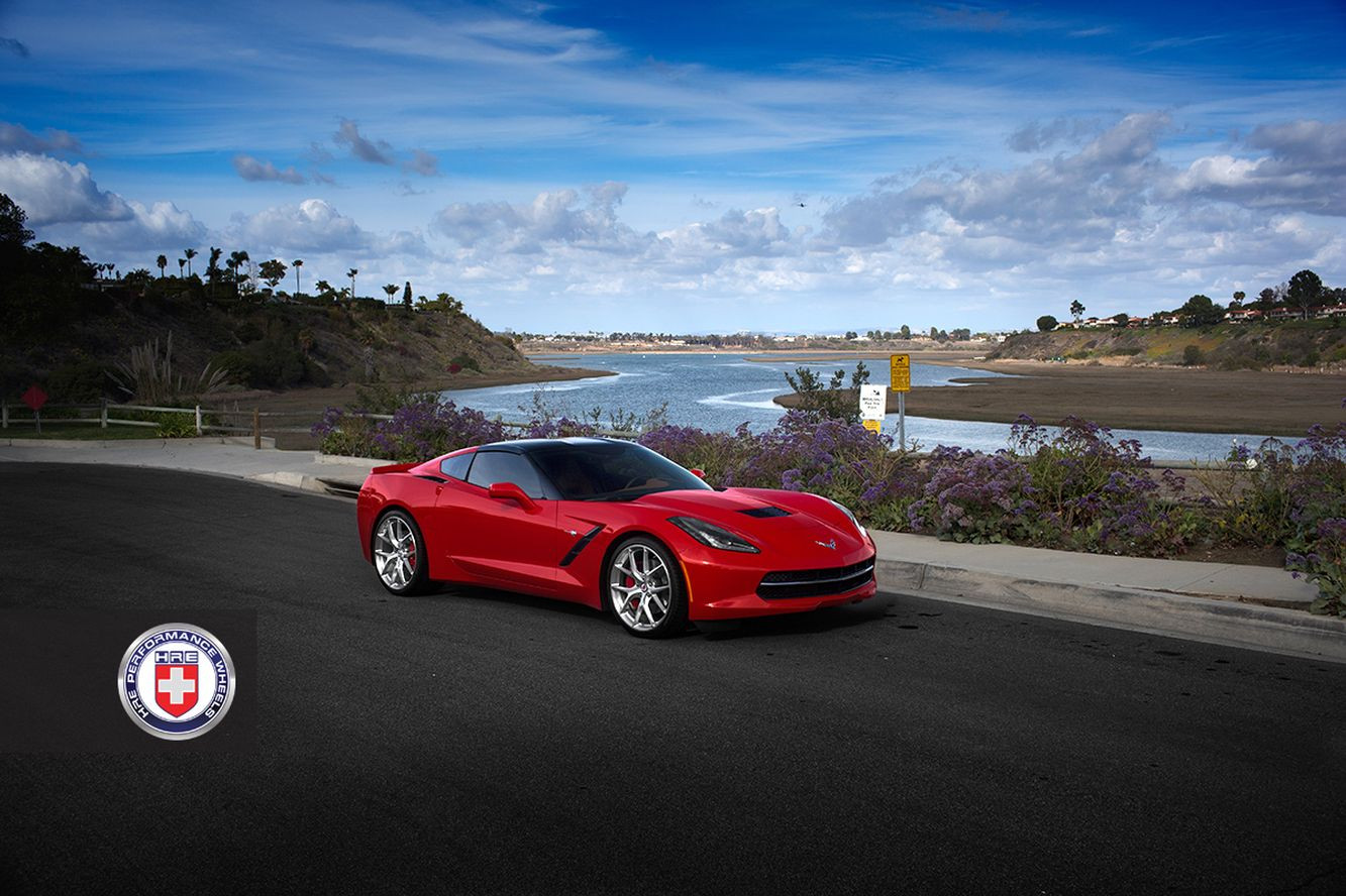 Custom Red Chevy Corvette Side Skirts - Photo by HRE Wheels