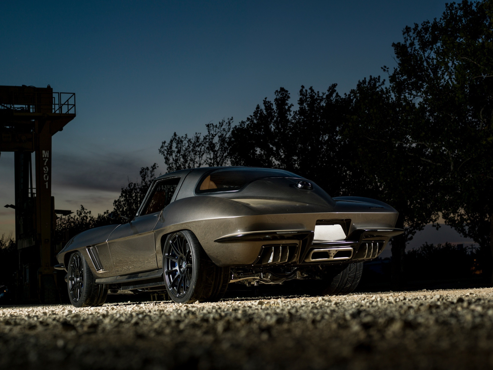 Aftermarket Rear Bumper on Silver Chevy Corvette Z06 - Photo by HRE Wheels