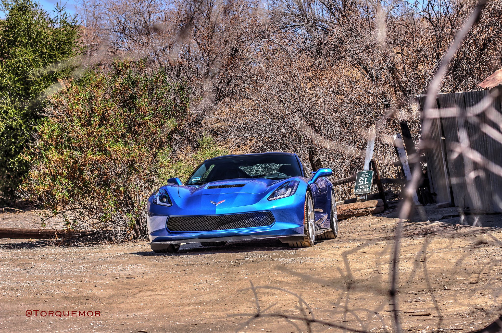 Front Bumper with Fog Lights on Gray Chevy Corvette - Photo by HRE Wheels