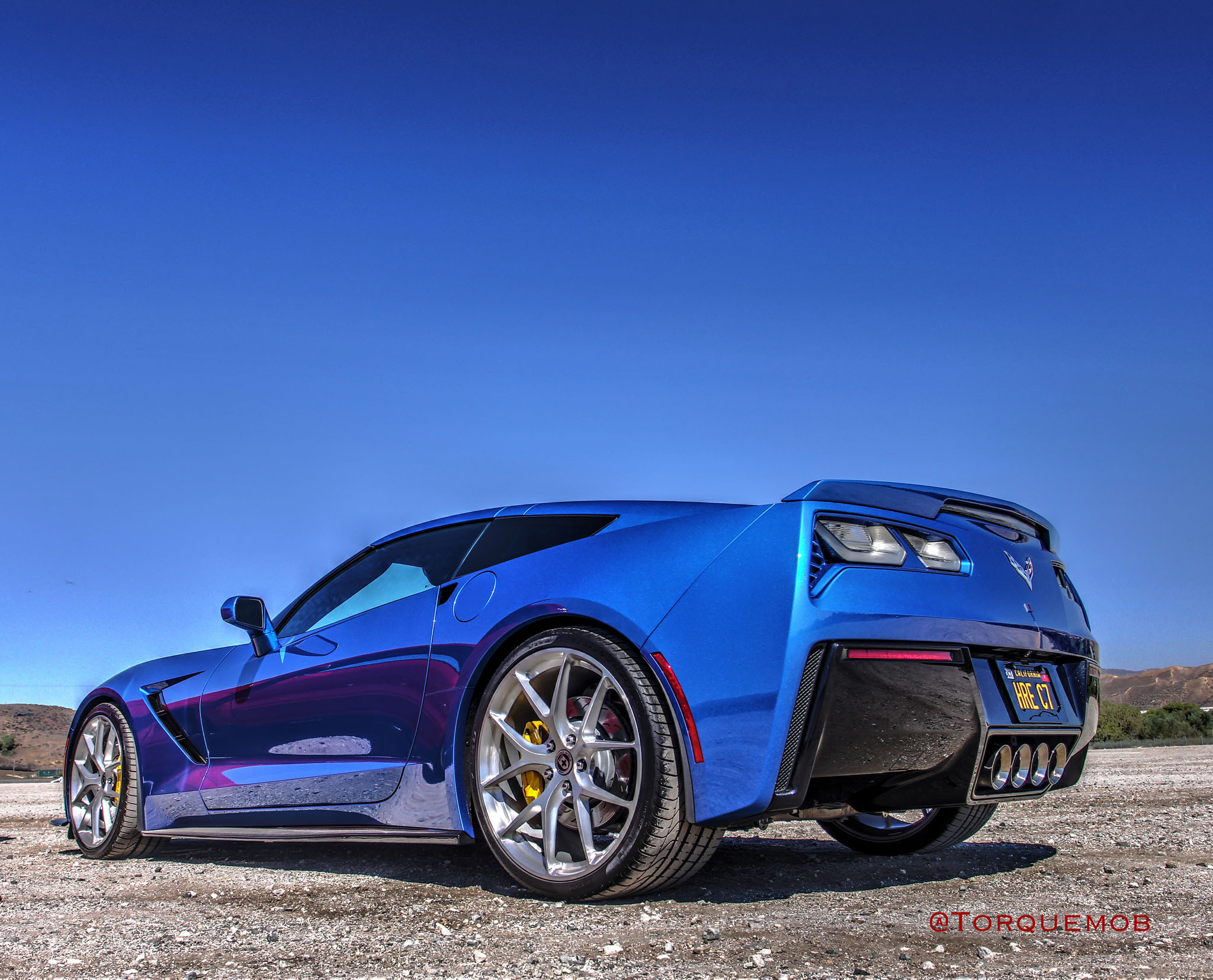 Matte Black HRE Rims on Gray Chevy Corvette - Photo by HRE Wheels