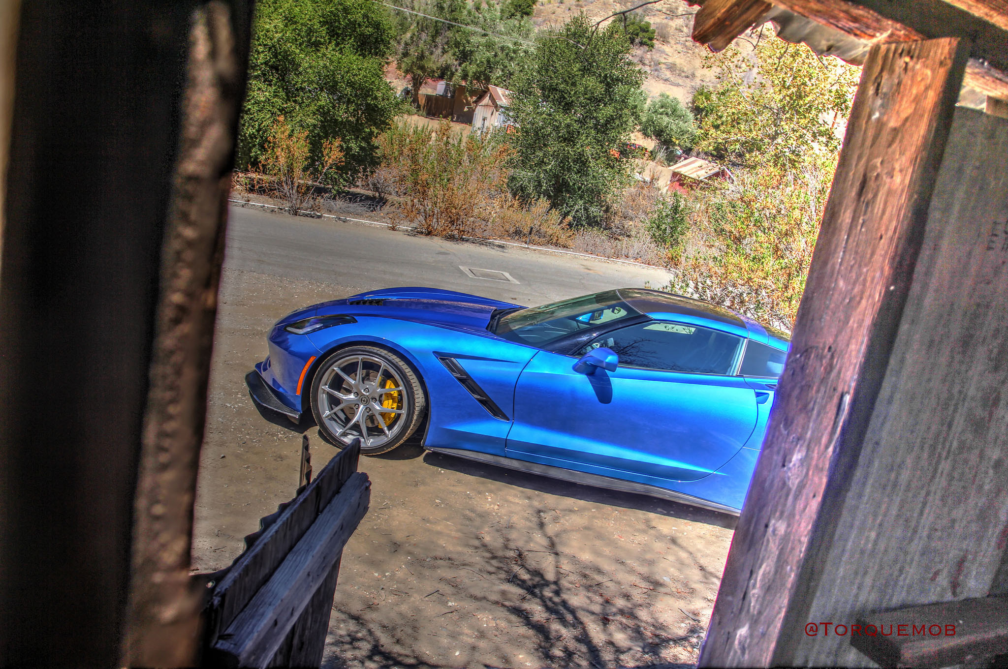Aftermarket Side Skirts on Gray Chevy Corvette - Photo by HRE Wheels