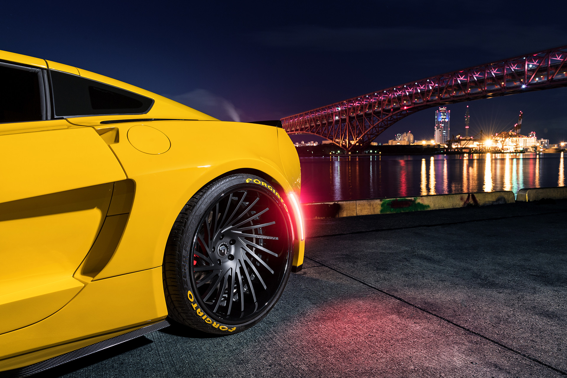 Yellow Chevy Corvette with Pirelli Tires - Photo by Forgiato