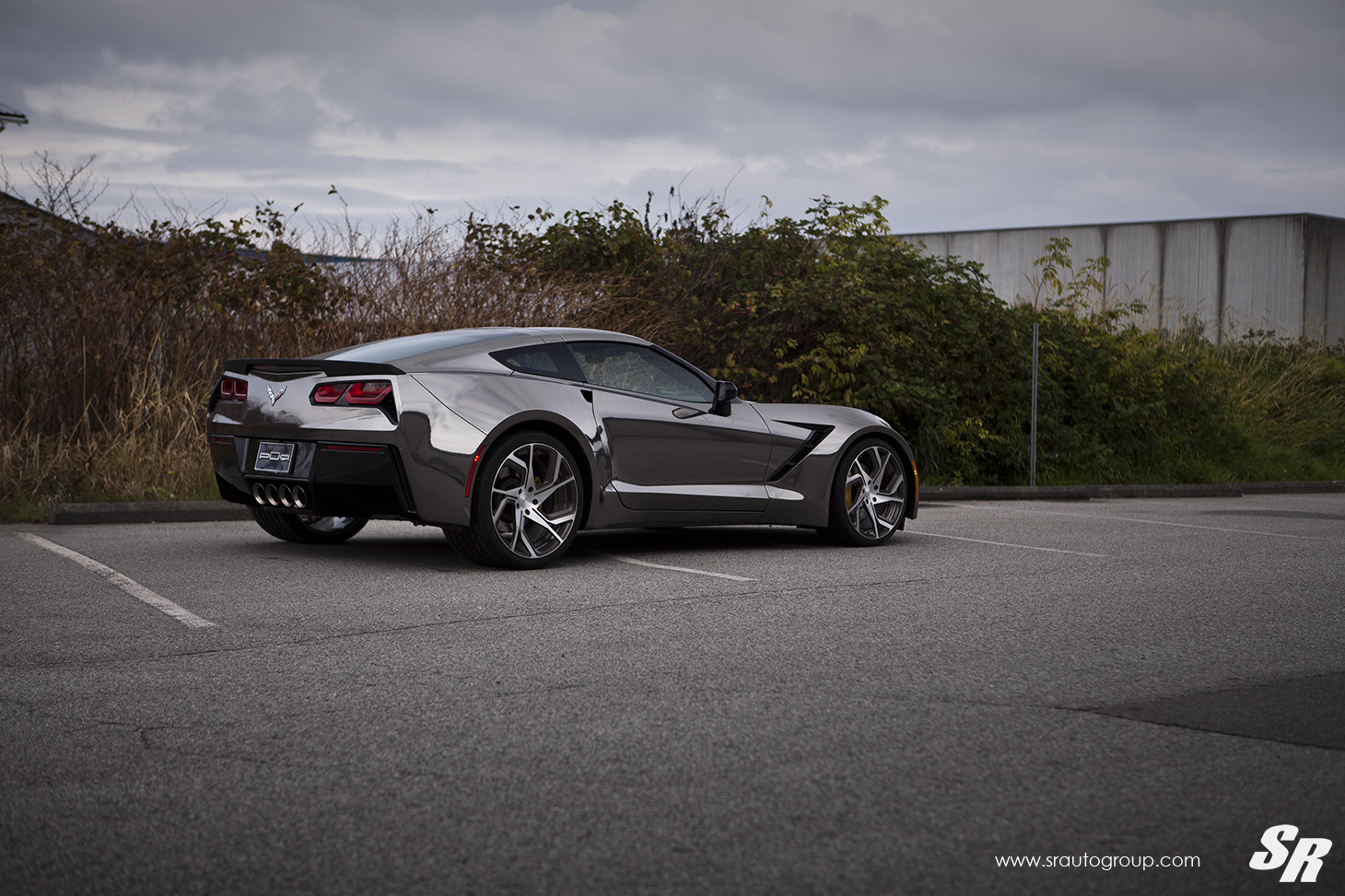 Gray Chevy Corvette with Aftermarket Side Skirts - Photo by SR Auto Group