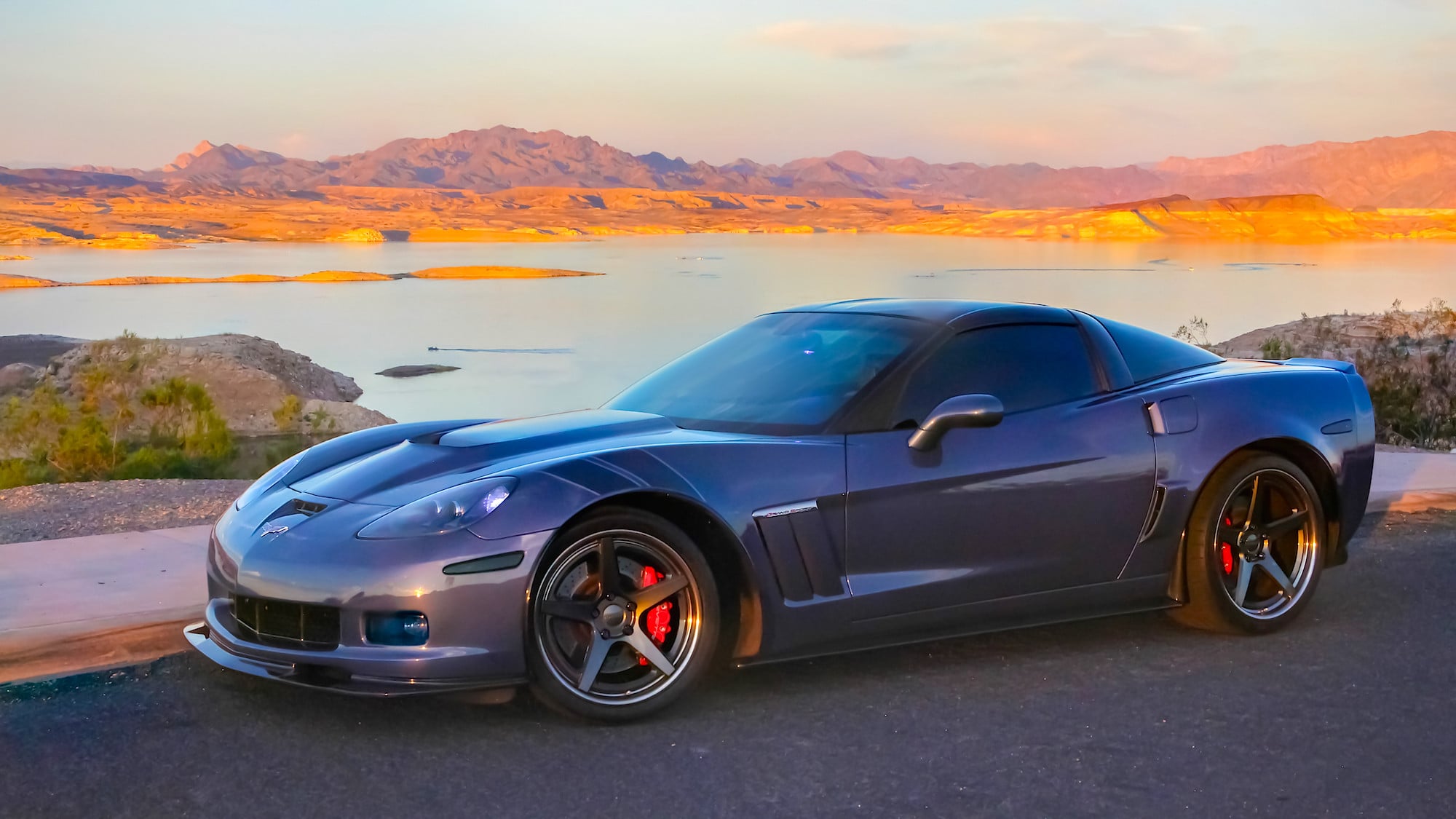 Custom Dark Blue Chevy Corvette Side Scoops - Photo by Forgeline Motorsports