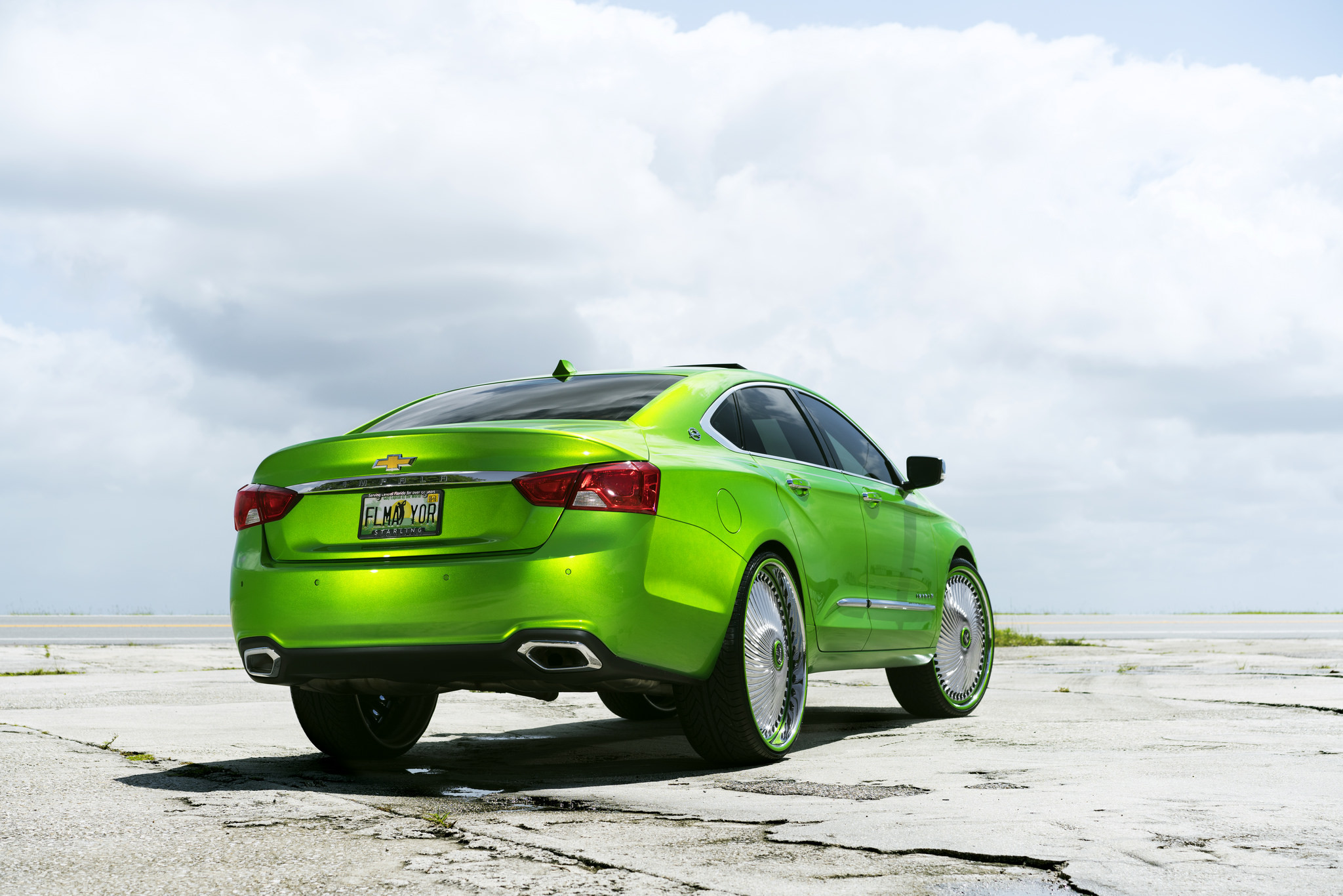 Custom Rear Diffuser with Single Exhaust Tips on Chevy Impala - Photo by DUB