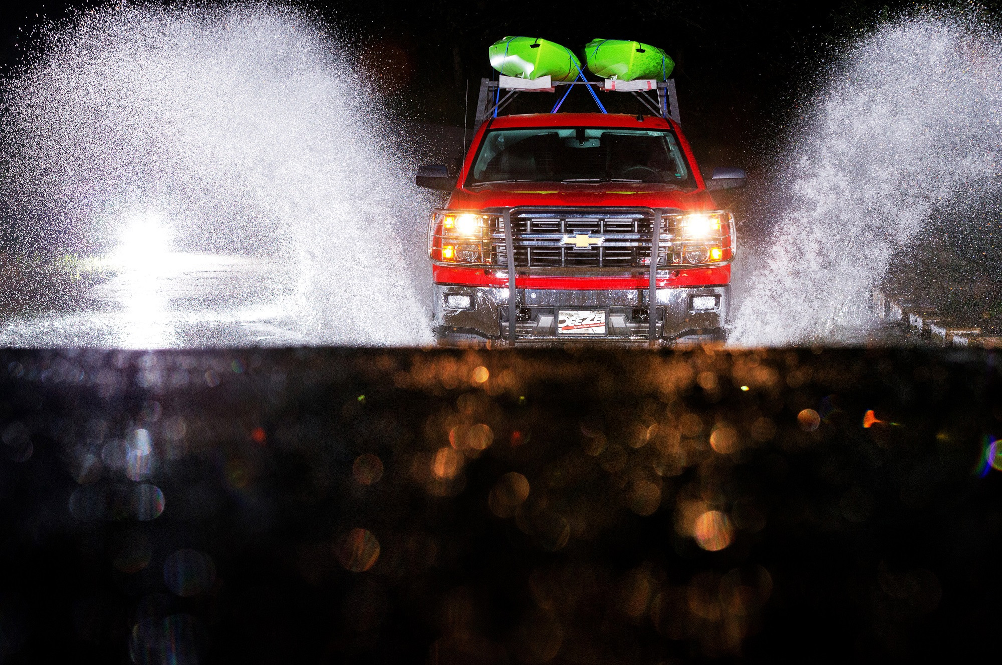 Red Chevy Silverado 1500 With Bed Rack - Photo by Dee Zee