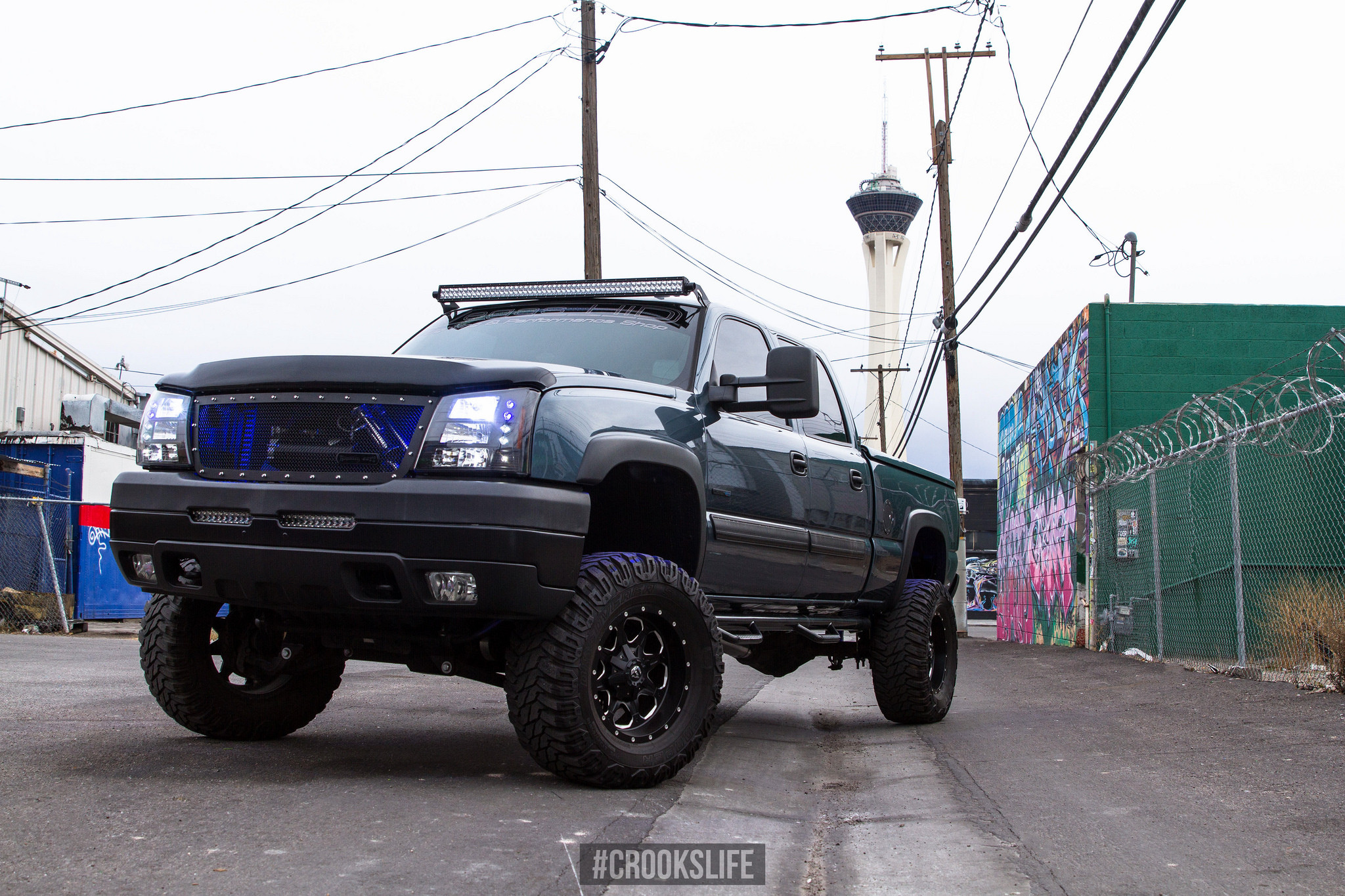 Lifted Chevy Silverado with Custom Rims - Photo by Jimmy Crook