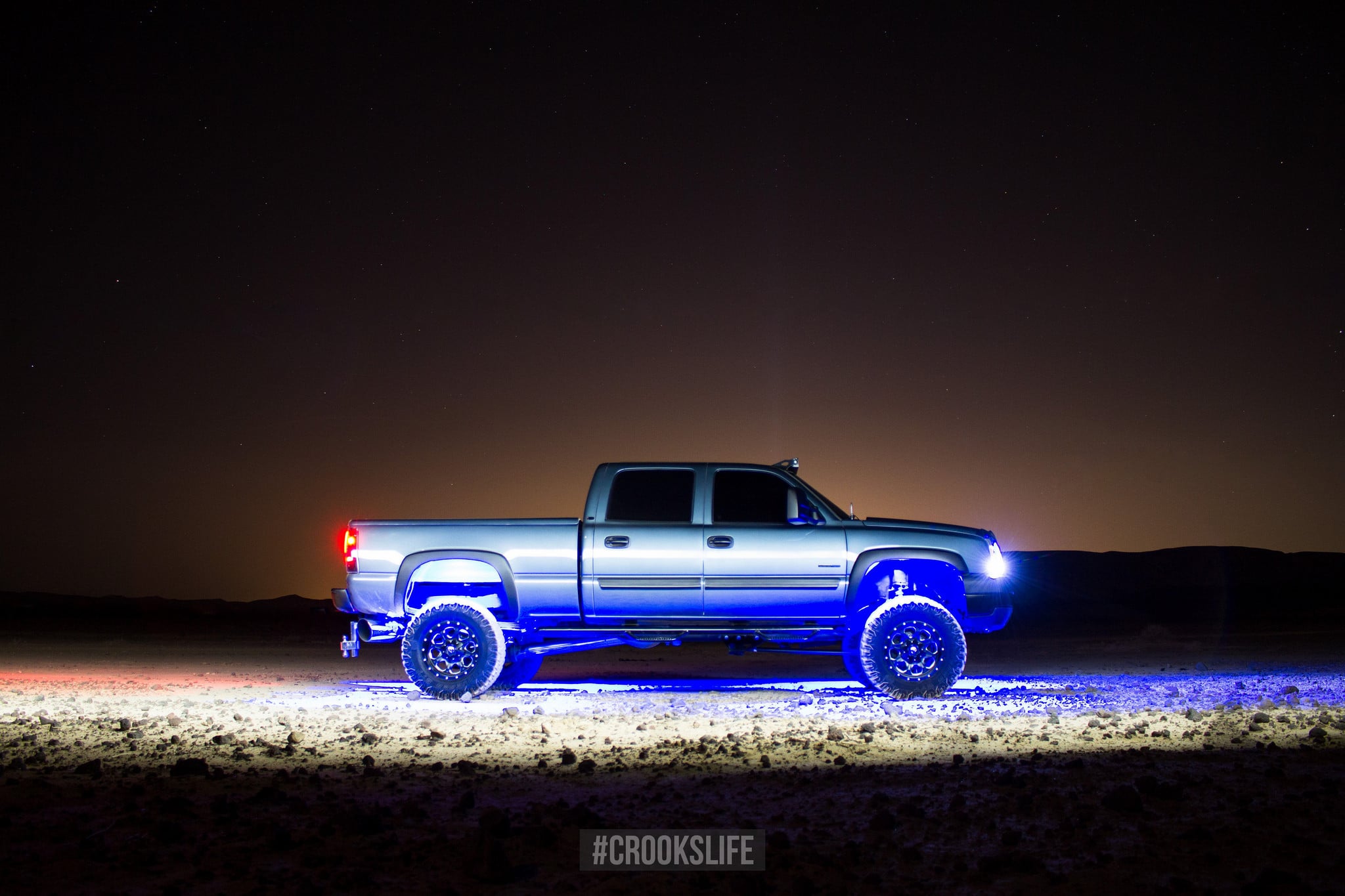 Rugged Chevy Silverado with Underbody LED Lights  - Photo by Jimmy Crook