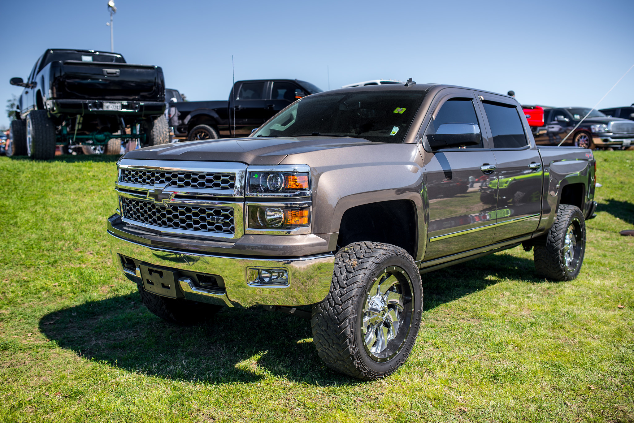 Chevy Silverado with Custom Chrome Mesh Grille - Photo by Fuel Offroad