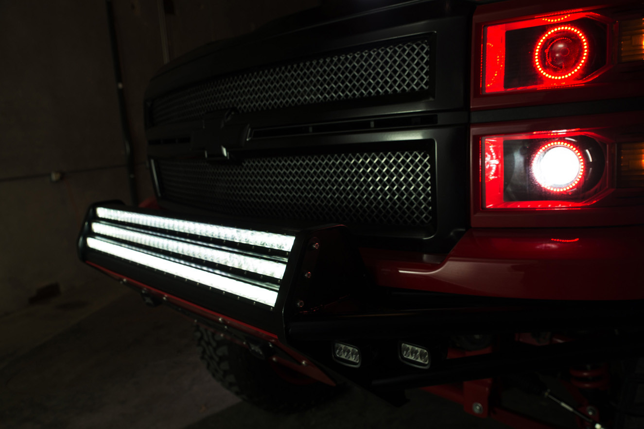 Silverado Headlights With Red Halo Rings - Photo by Robbie Bryant