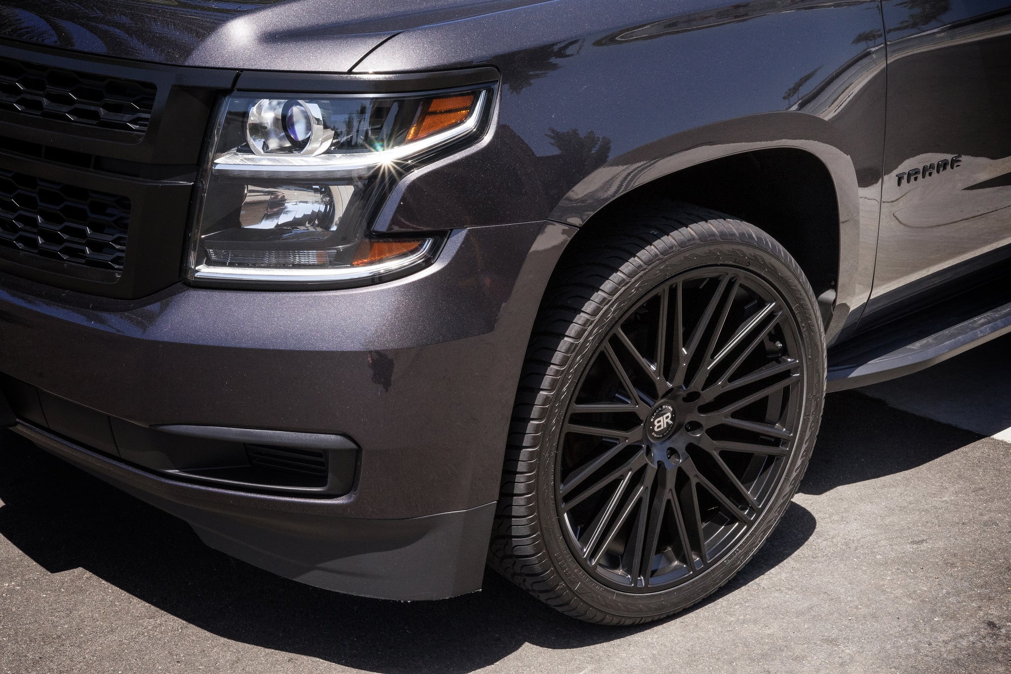 Black Chevy Tahoe with Custom Mesh Grille - Photo by Black Rhino