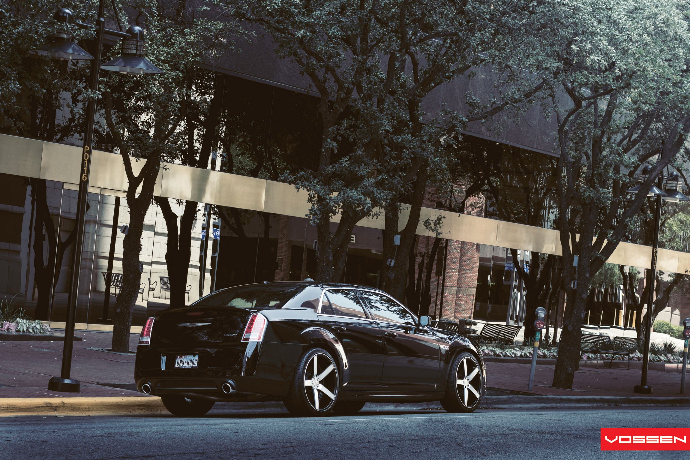 Black Chrysler 300 Rear Lip Spoiler - Photo by Vossen