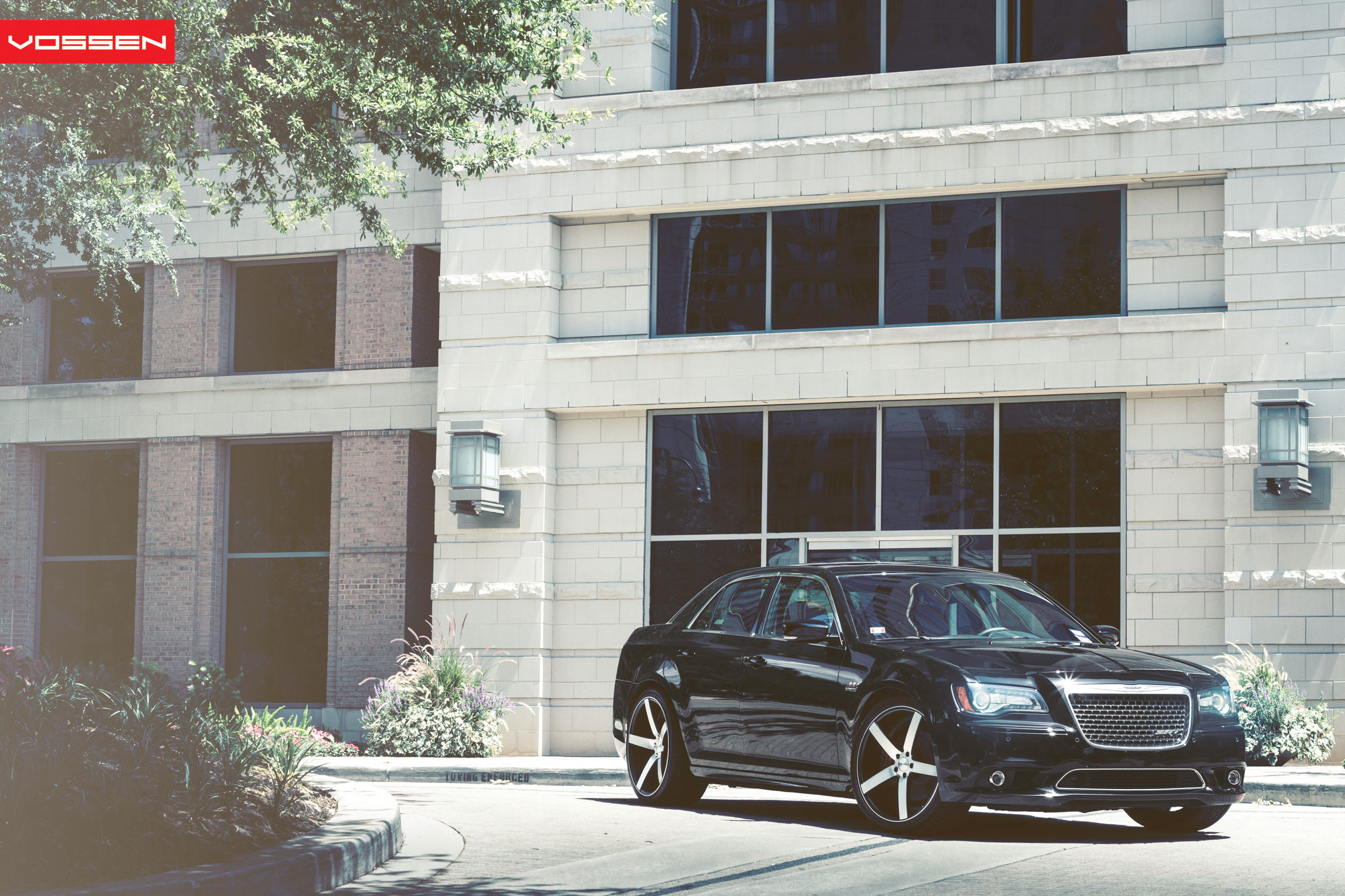 Custom Black Chrysler 300 with Chrome Vossen Wheels - Photo by Vossen