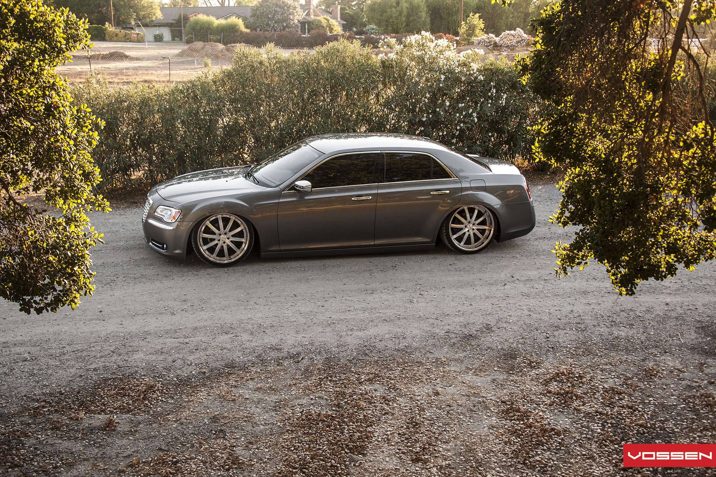 Chrome Side Mirrors on Gray Chrysler 300 - Photo by Vossen