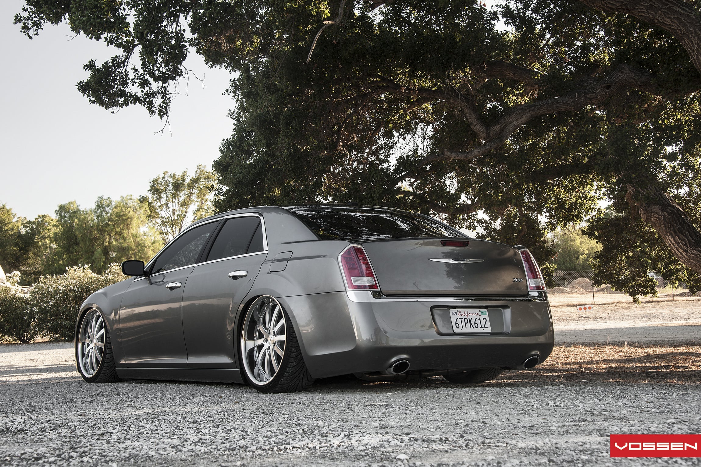 Gray Chrysler 300 with Red LED Taillights - Photo by Vossen