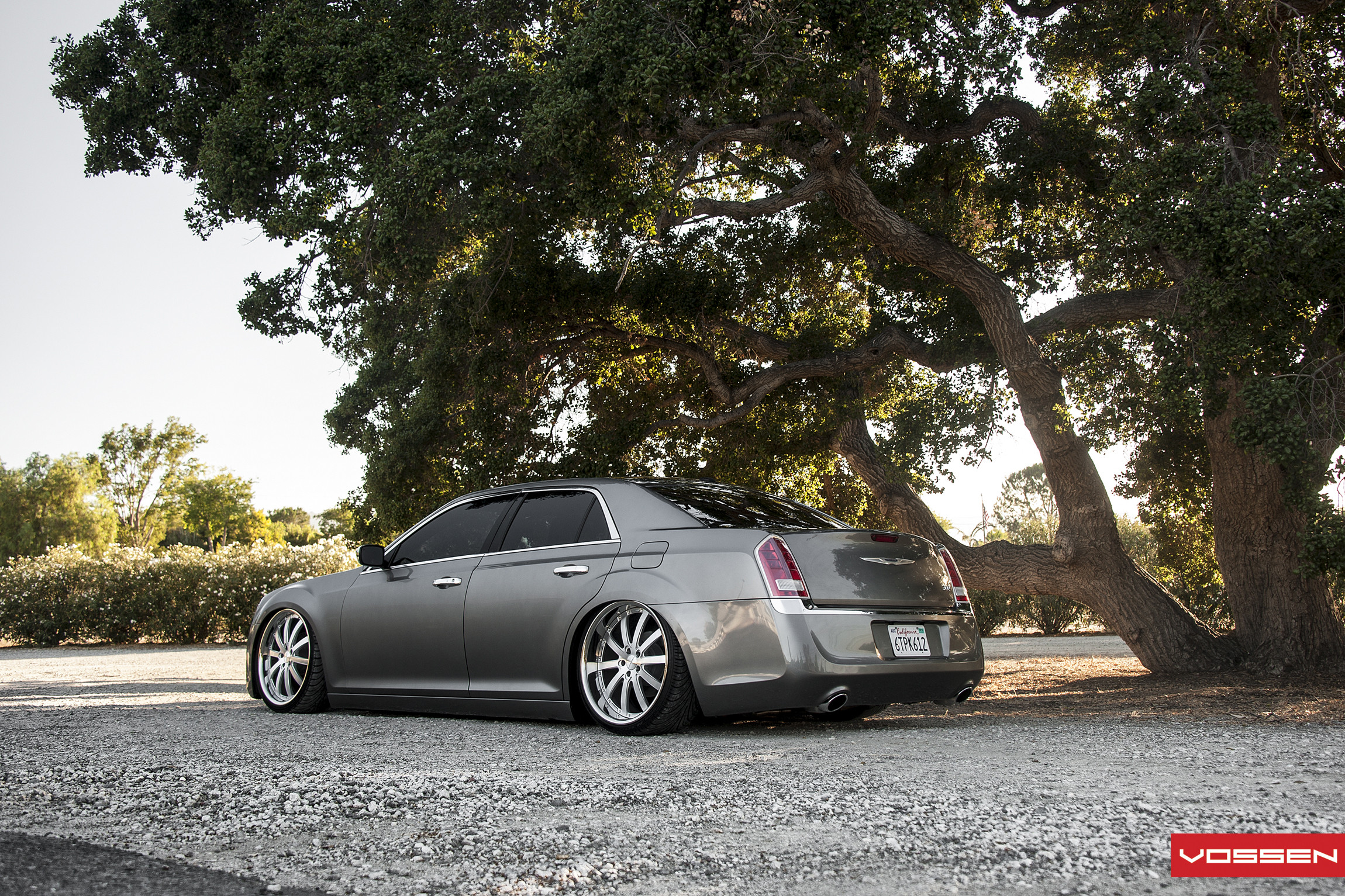 Chrome Vossen Wheels on Gray Chrysler 300 - Photo by Vossen
