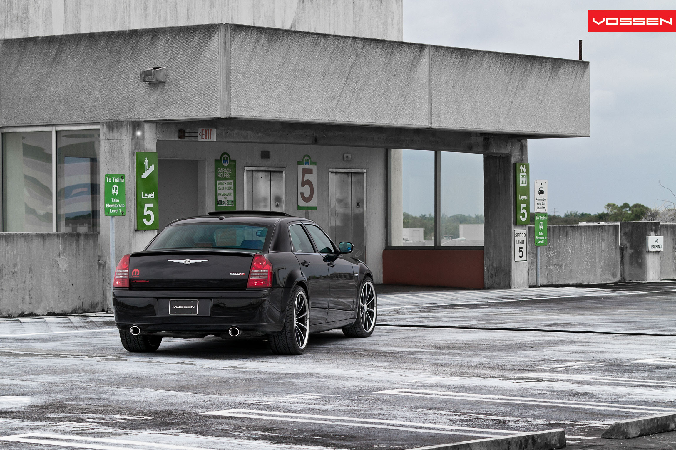 Black Chrysler 300 SRT Rear Lip Spoiler - Photo by Vossen
