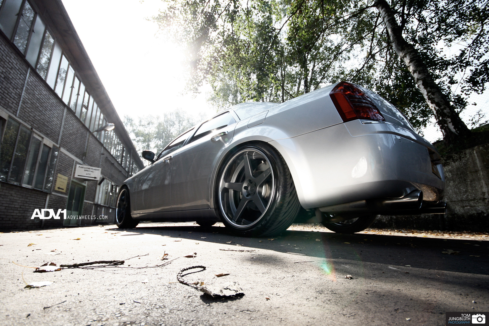 Custom Matte Black ADV1 Rims on Silver Chrysler 300 - Photo by ADV.1