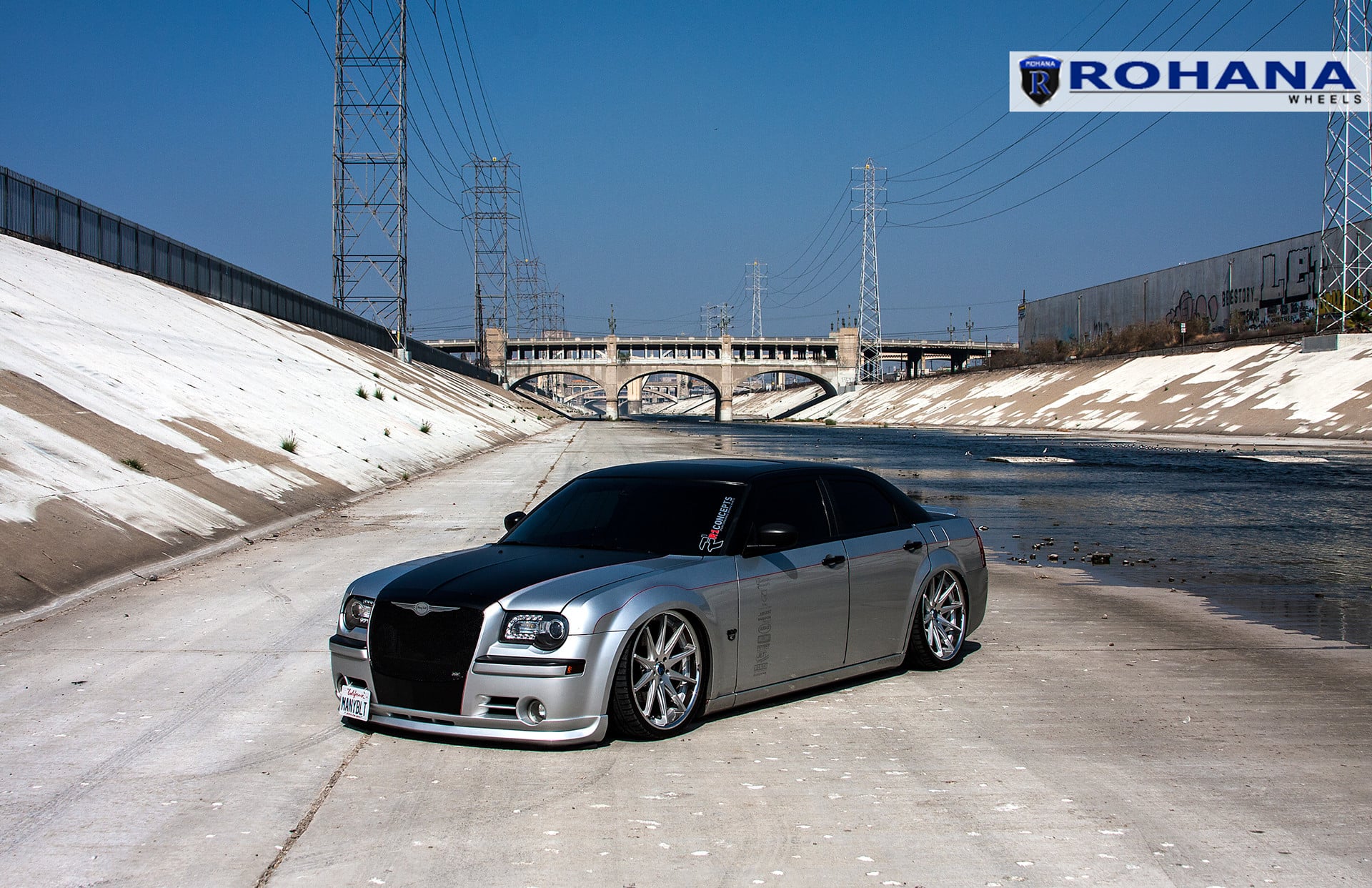 Stunning Custom Silver Debadged Chrysler 300 Dropped and Boasting Black ...