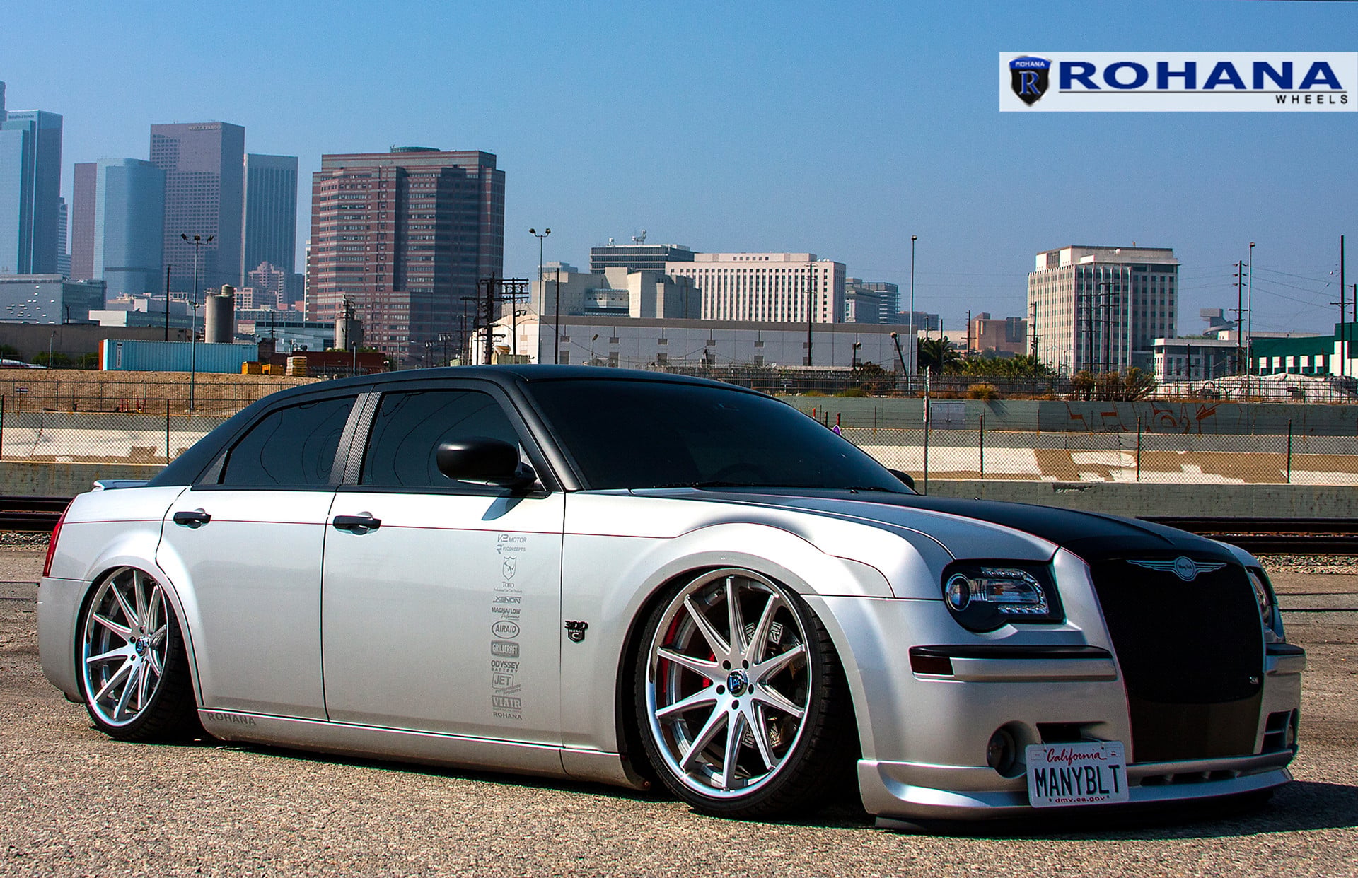 Stunning Custom Silver Debadged Chrysler 300 Dropped and Boasting Black ...