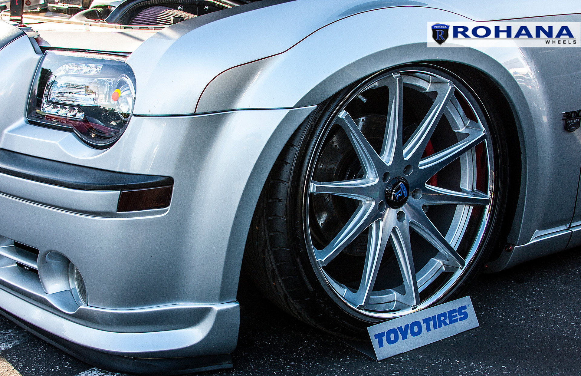 Stunning Custom Silver Debadged Chrysler 300 Dropped and Boasting Black ...