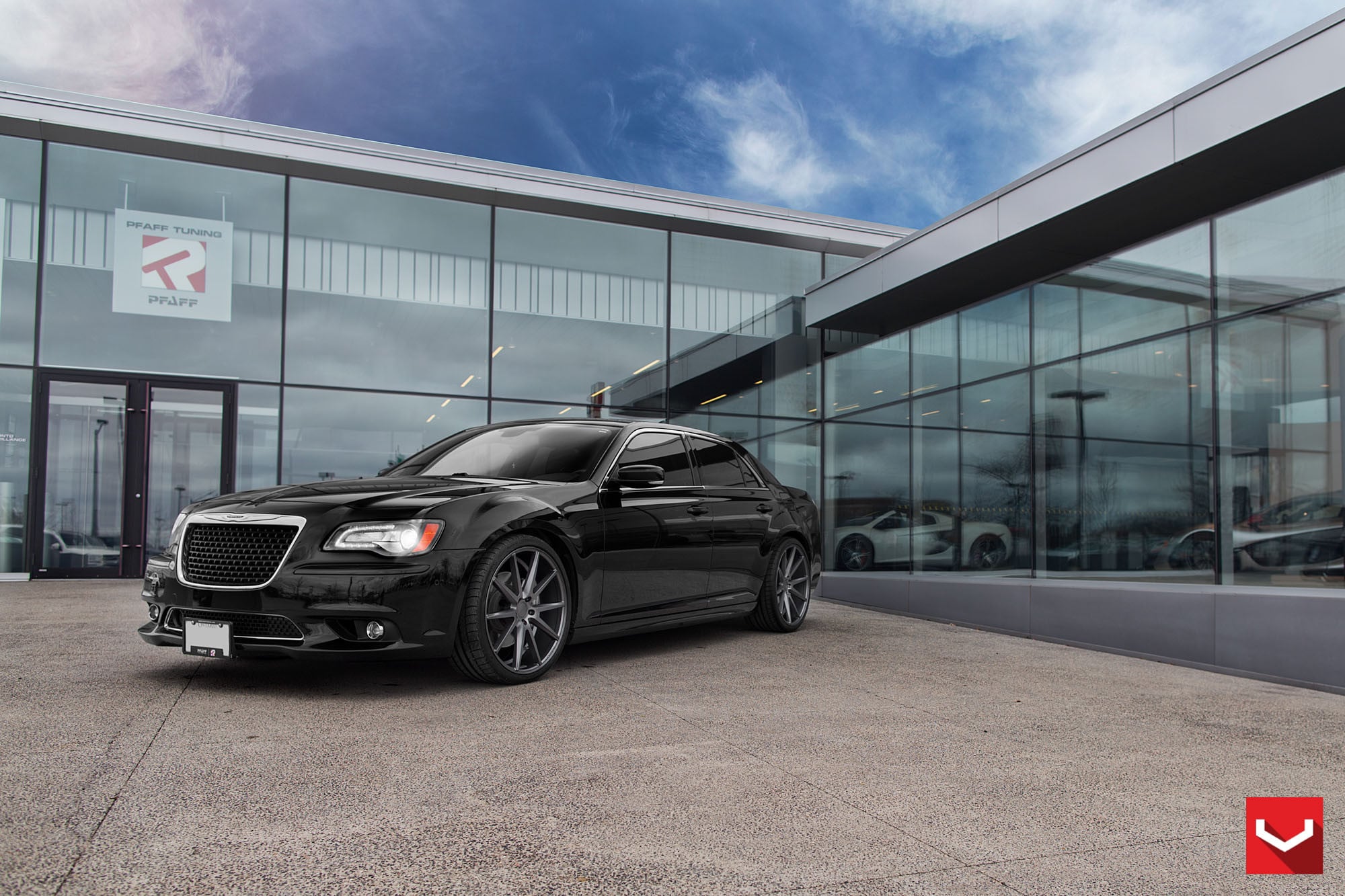 Black Chrysler 300 with Custom Grille - Photo by Vossen