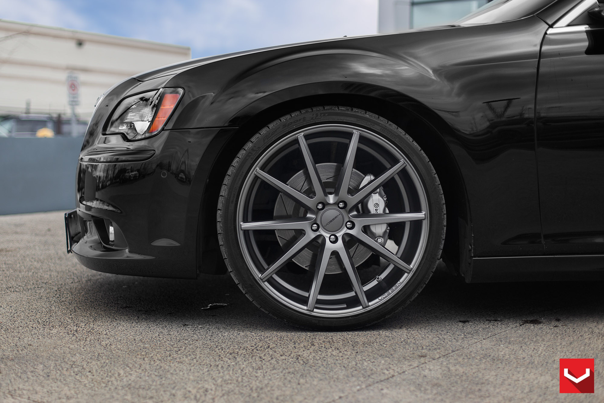 Black Chrysler 300 with Dark Smoke VFS Vossen Wheels - Photo by Vossen
