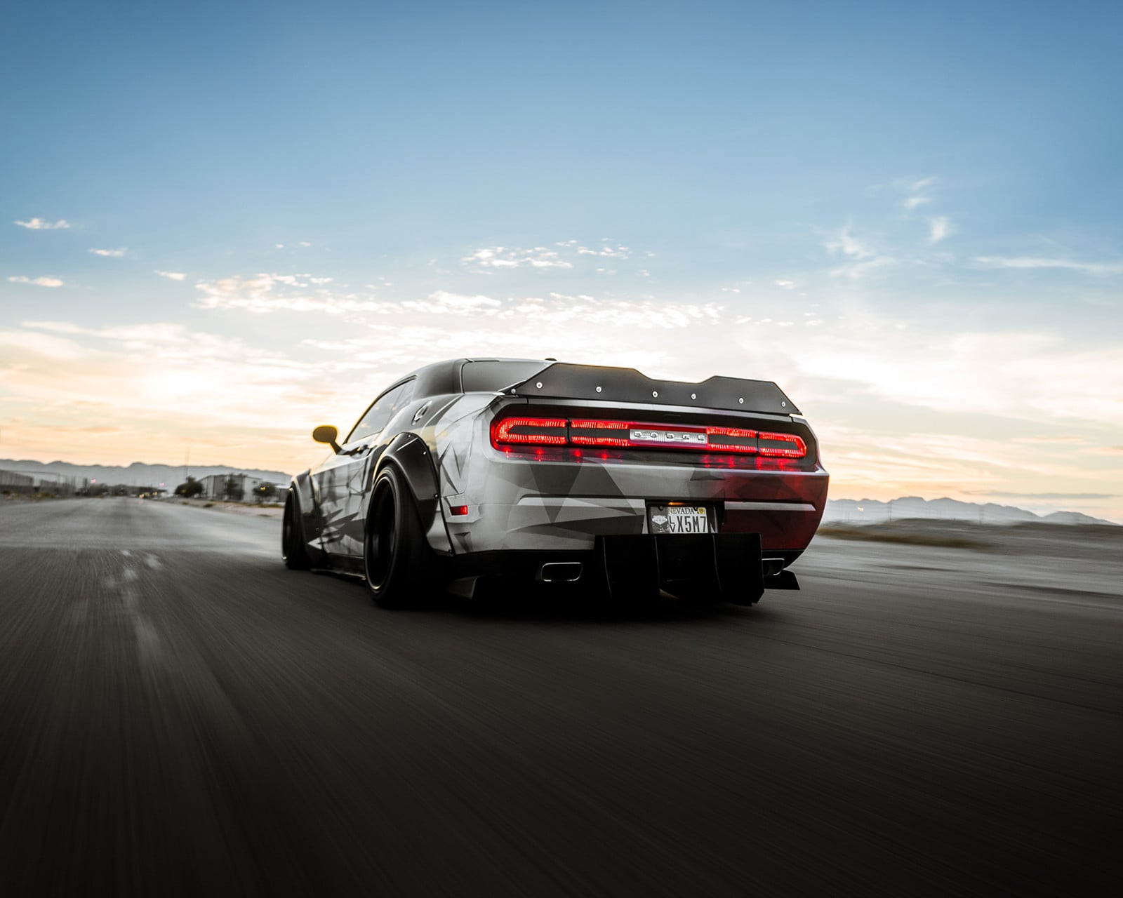 Red LED Taillights on Custom Painted Dodge Challenger SRT - Photo by Pjdmedia