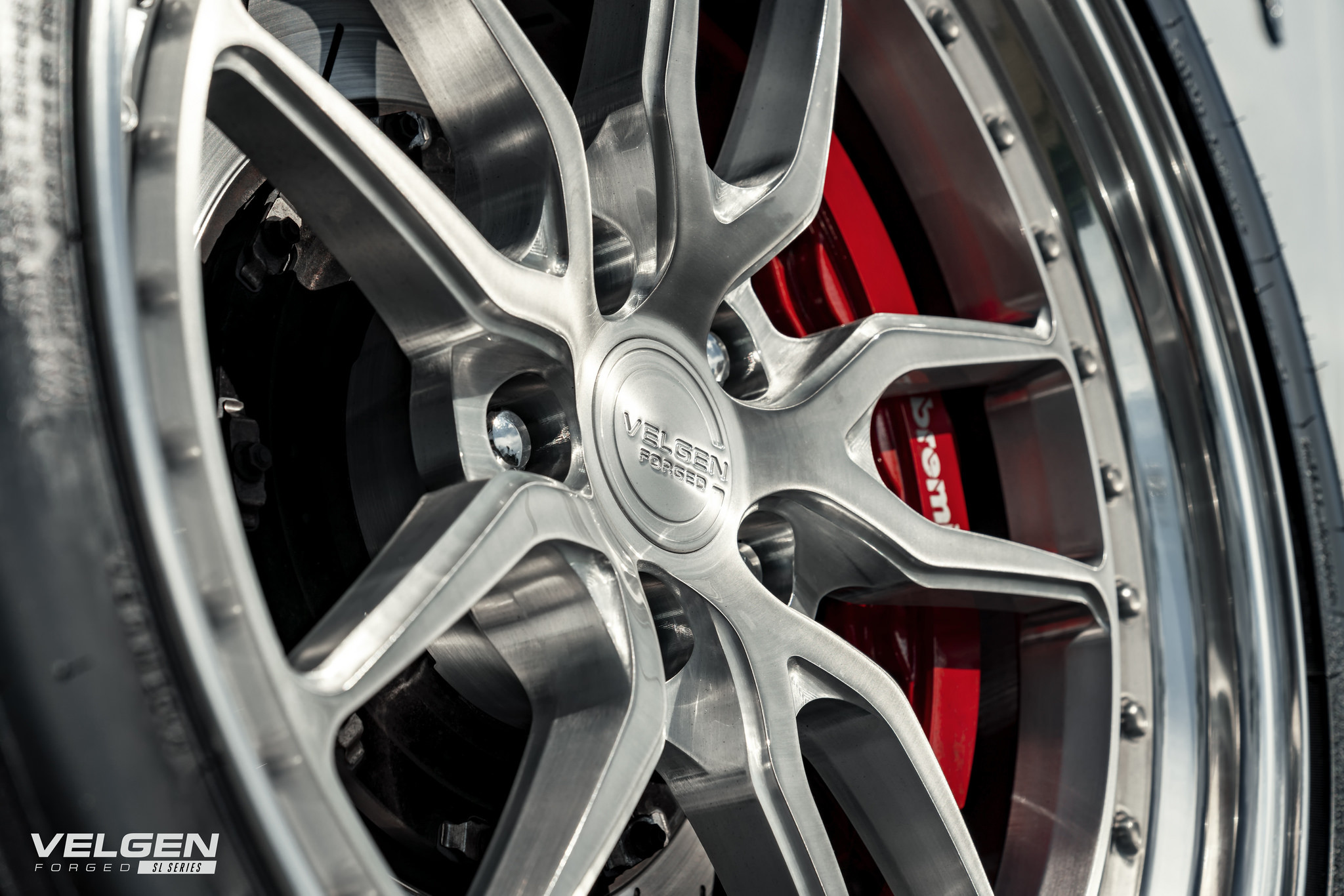 Velgen SL Forged Rims on White Dodge Challenger SRT - Photo by Velgen Wheels