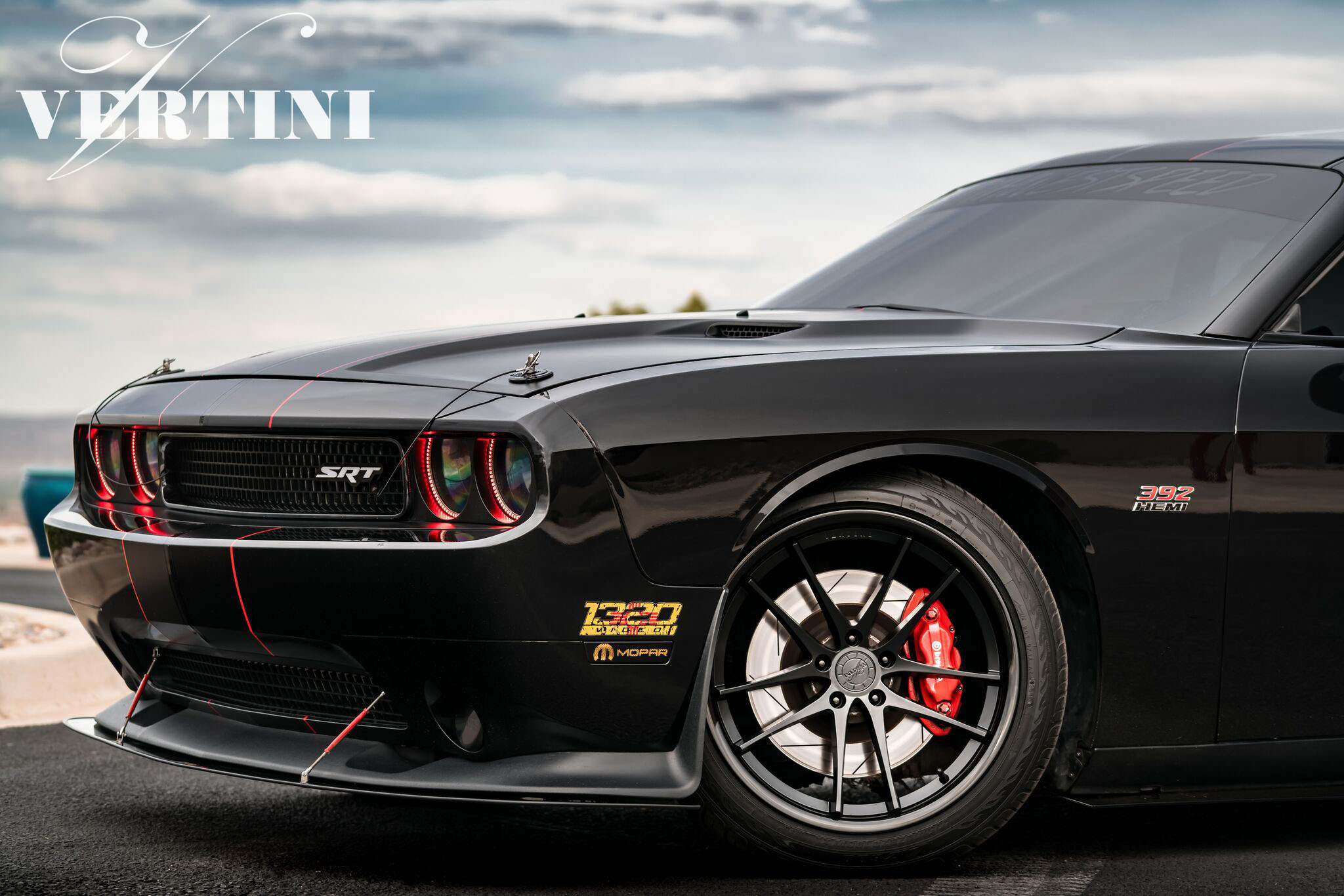 Black Black Dodge Challenger 352 Hemi with Vented Hood - Photo by Vertini Wheels