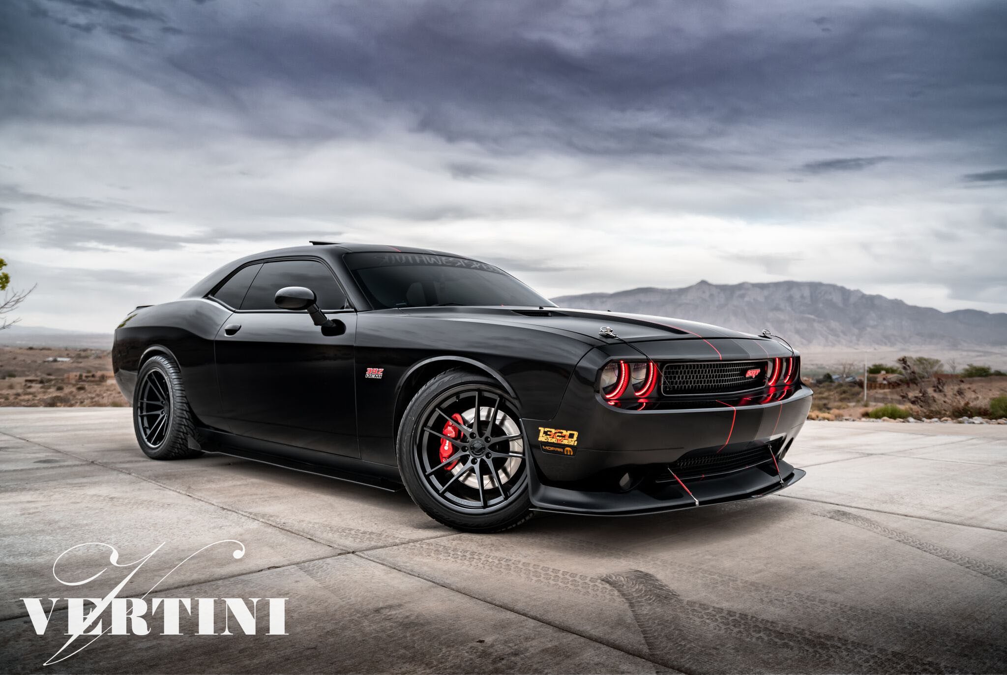 Black Dodge Challenger SRT with Custom Vertini Wheels - Photo by Vertini Wheels