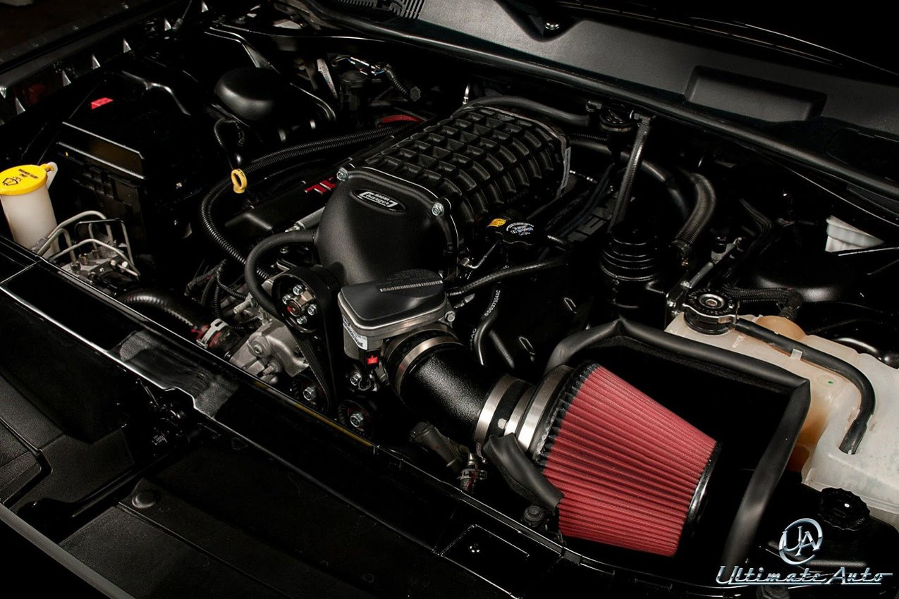 Dodge Challenger Engine With Supercharger and Performance Air Intake - Photo by Ultimate Auto