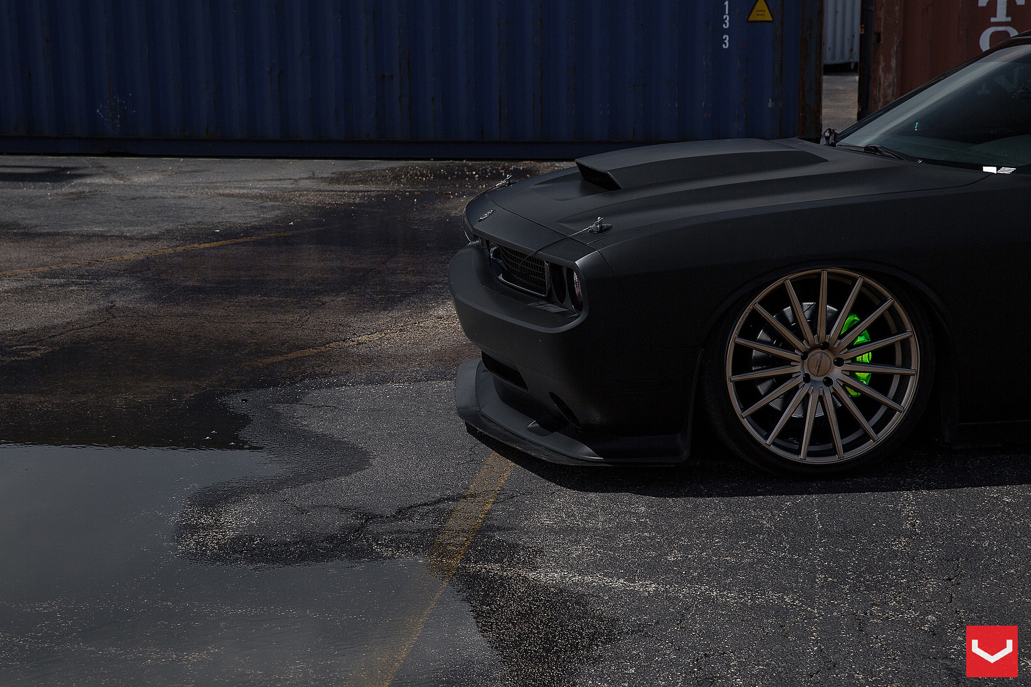 Dodge Challenger SRT8 with a Massive Hood Scoop - Photo by Vossen
