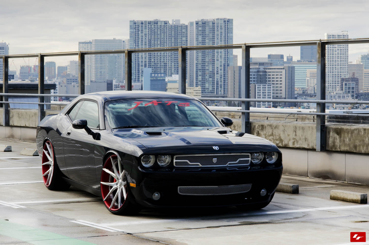 Dodge Challenger SRT on Large Custom Wheels - Photo by Lexani