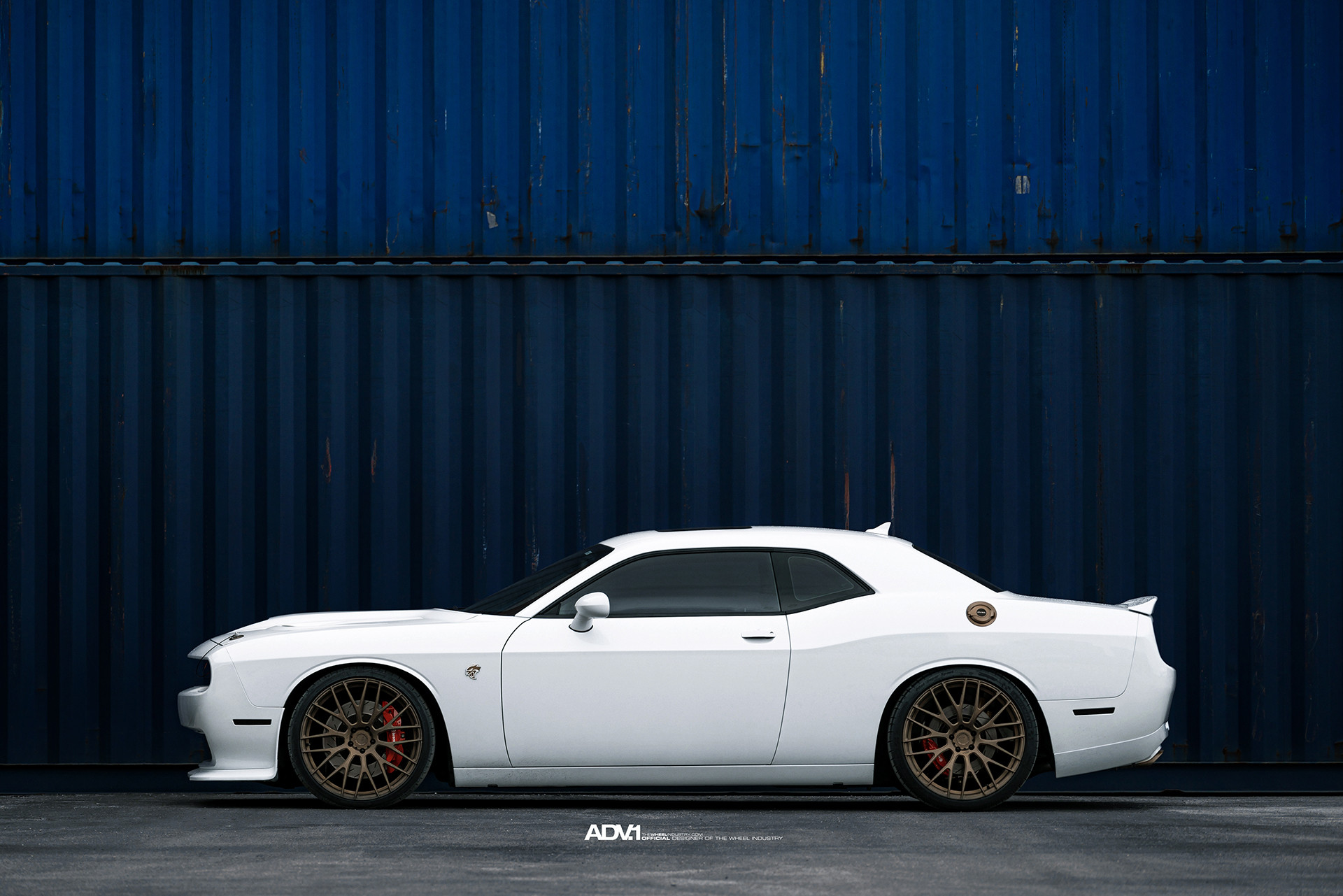 White Hellcat Challenger on Bronze ADV.1 Wheels - Photo by ADV.1