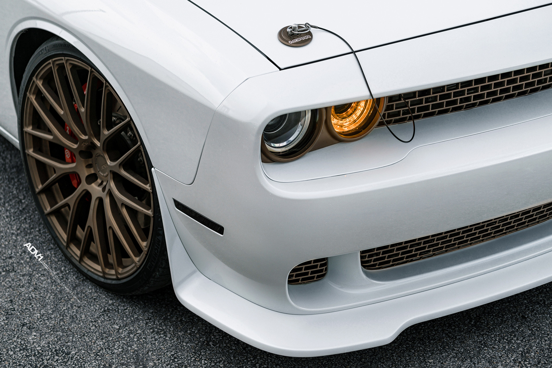Mopar Hood Pins on Challenger - Photo by ADV.1