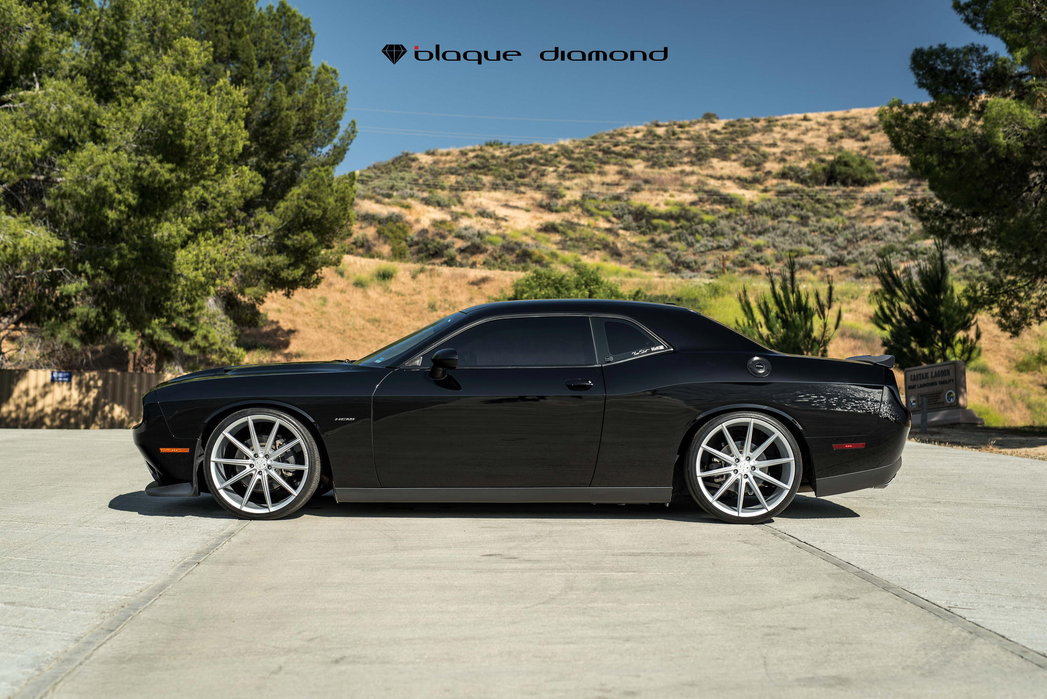 Lowered Dodge Challenger on Custom Wheels - Photo by Black Diamond