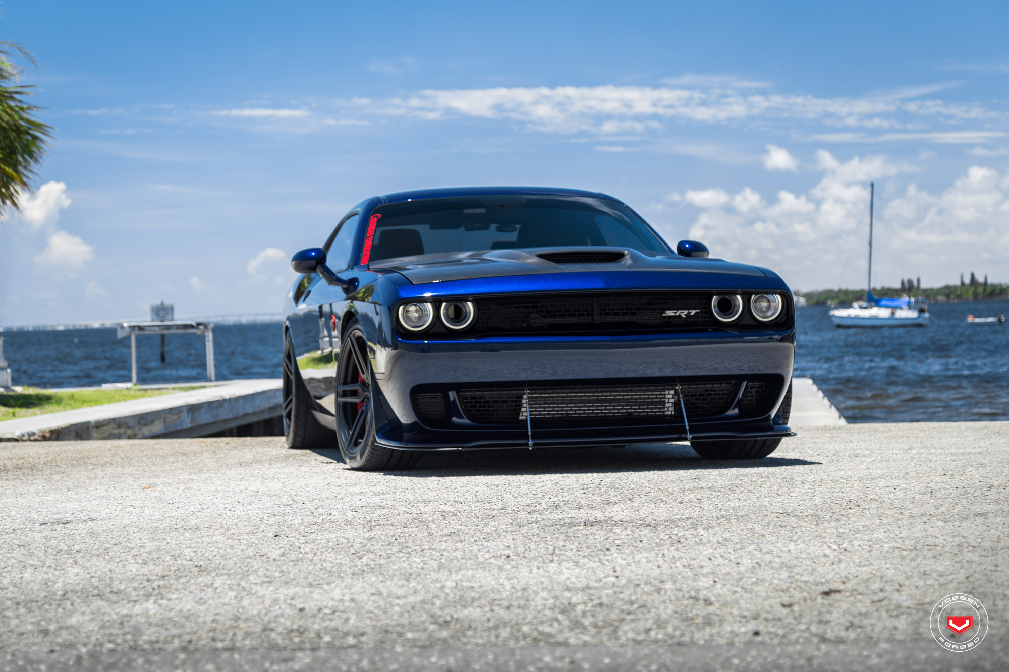 Dodge Challenger with Front Bumper Splitter - Photo by Vossen