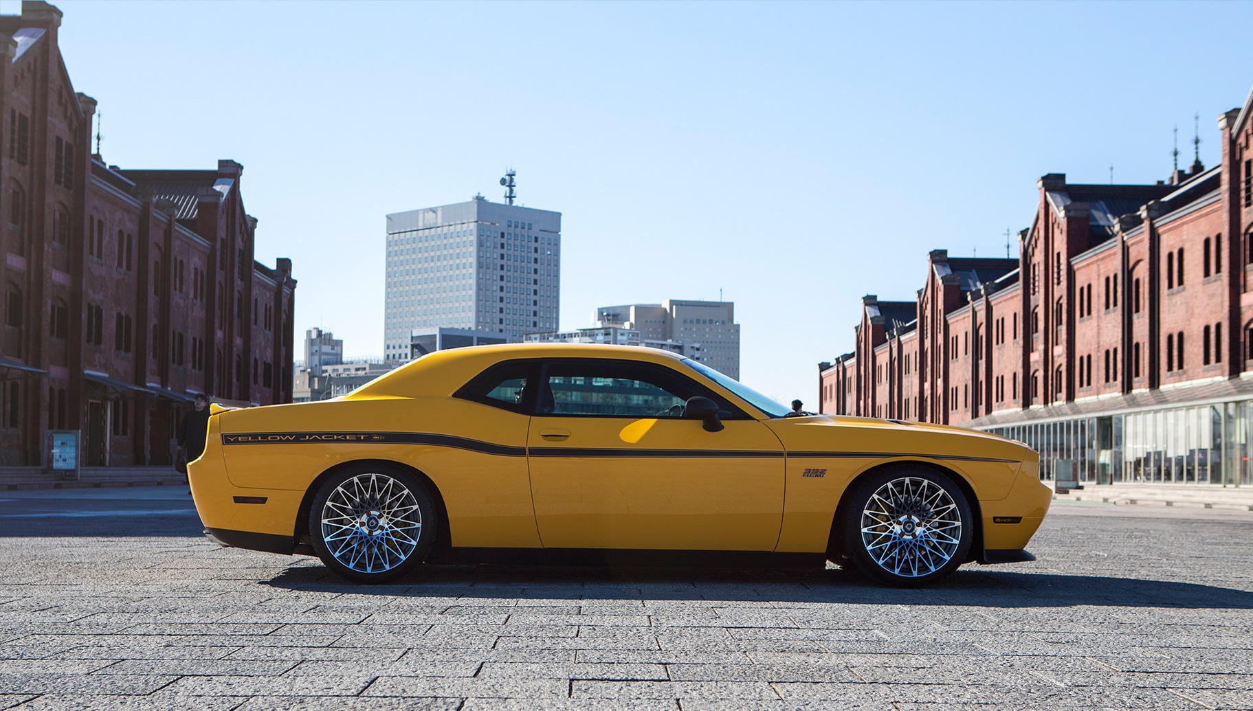 Machine and Black Lexani Wheels on Dodge Challenger - Photo by Lexani